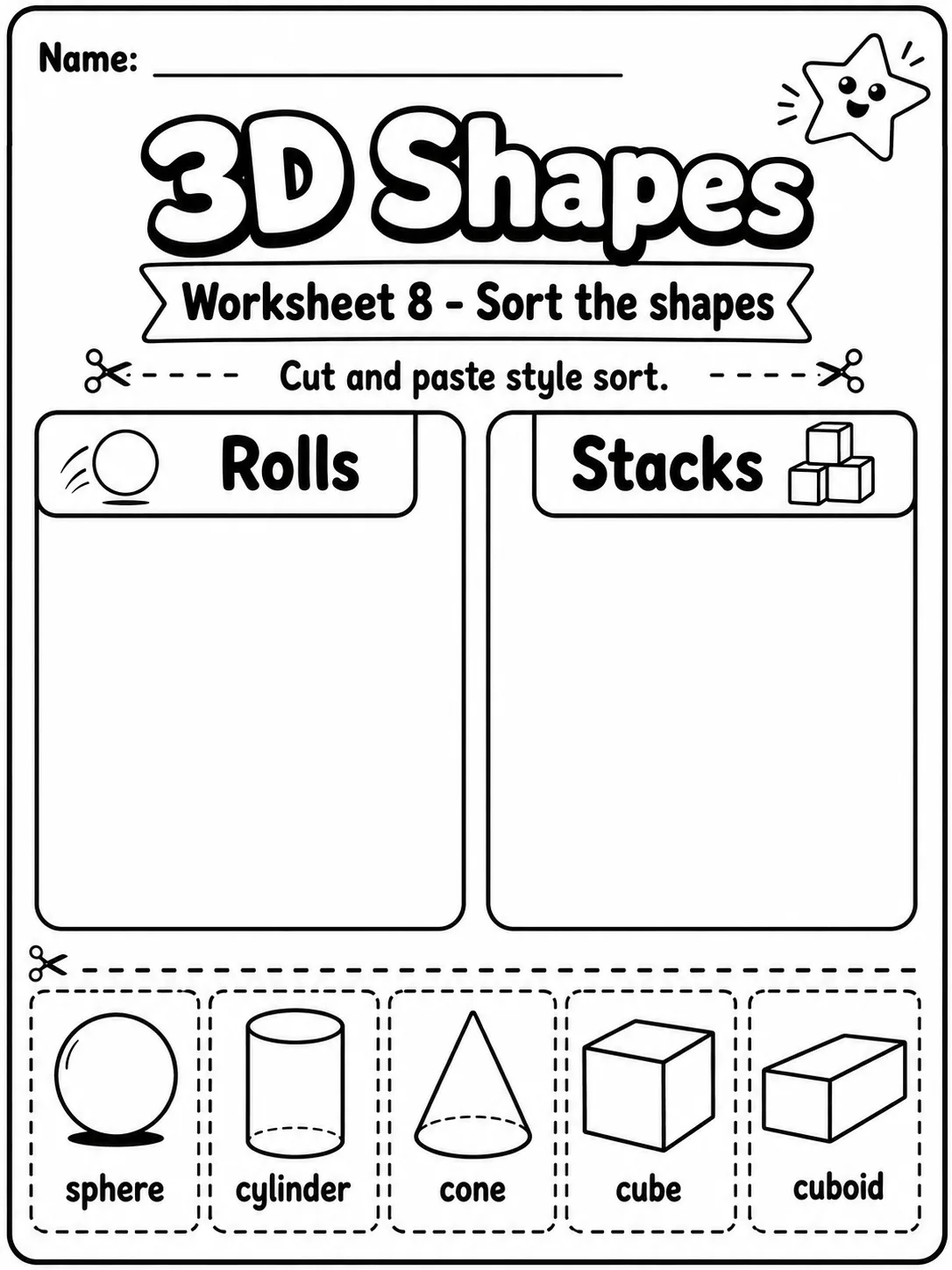 2D Shapes Worksheet Pack - Set 2 page 8 printable worksheet preview