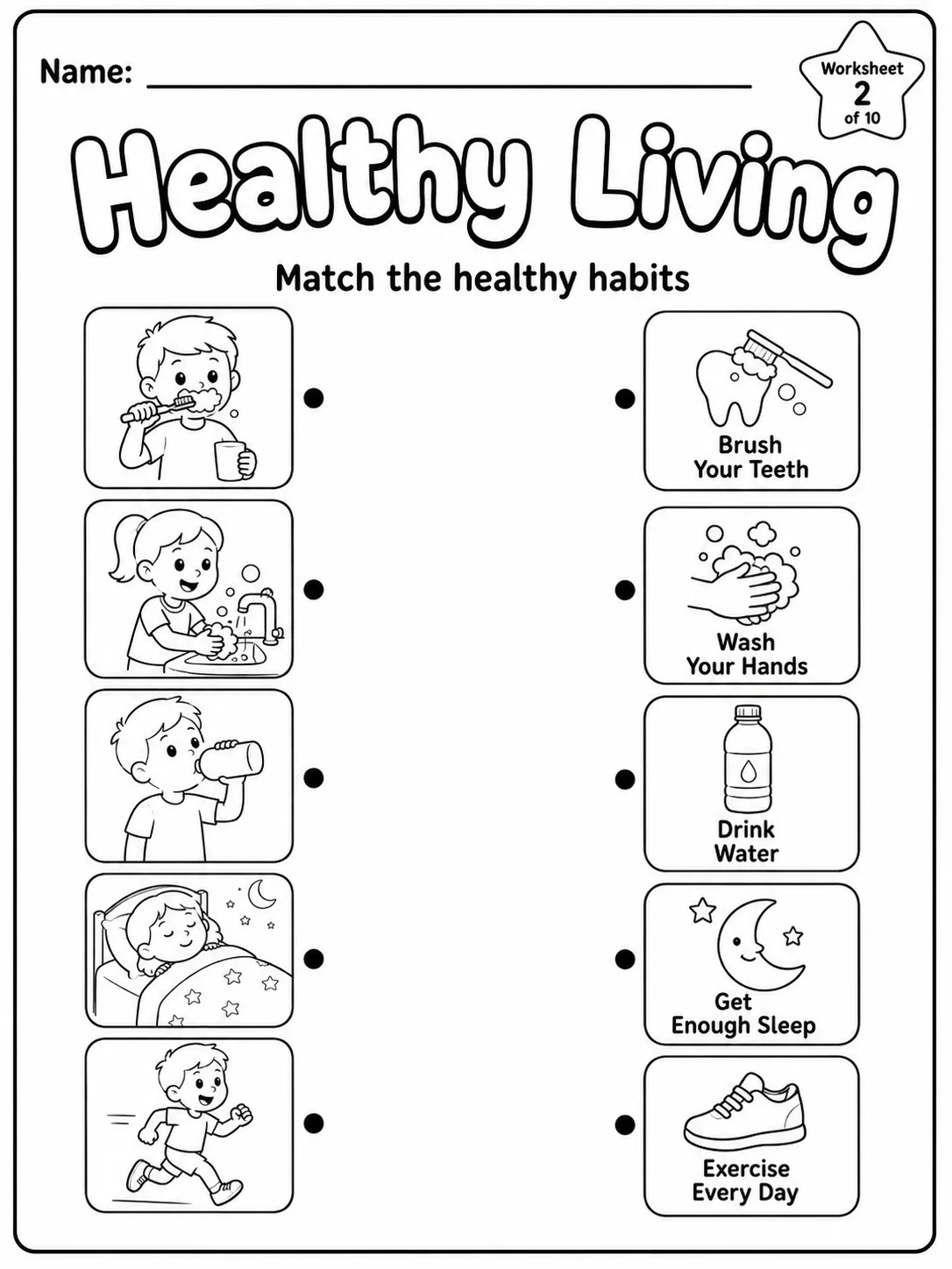 Healthy Living Worksheet Pack page 2 printable worksheet preview
