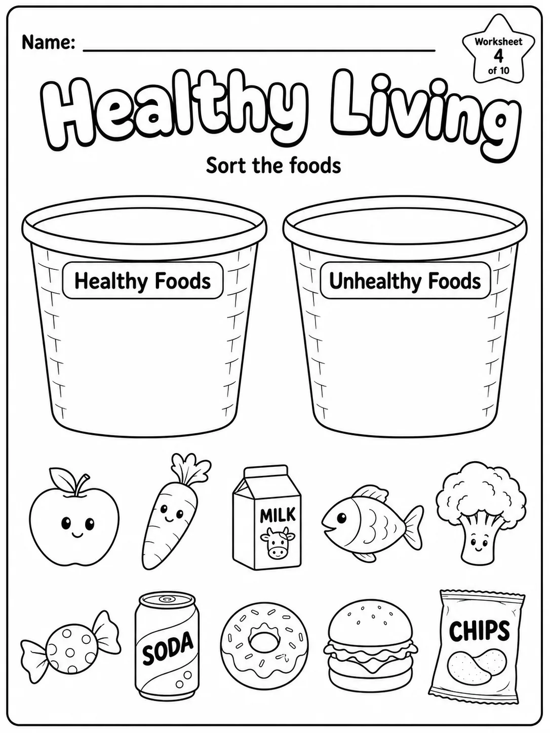Healthy Living Worksheet Pack page 4 printable worksheet preview