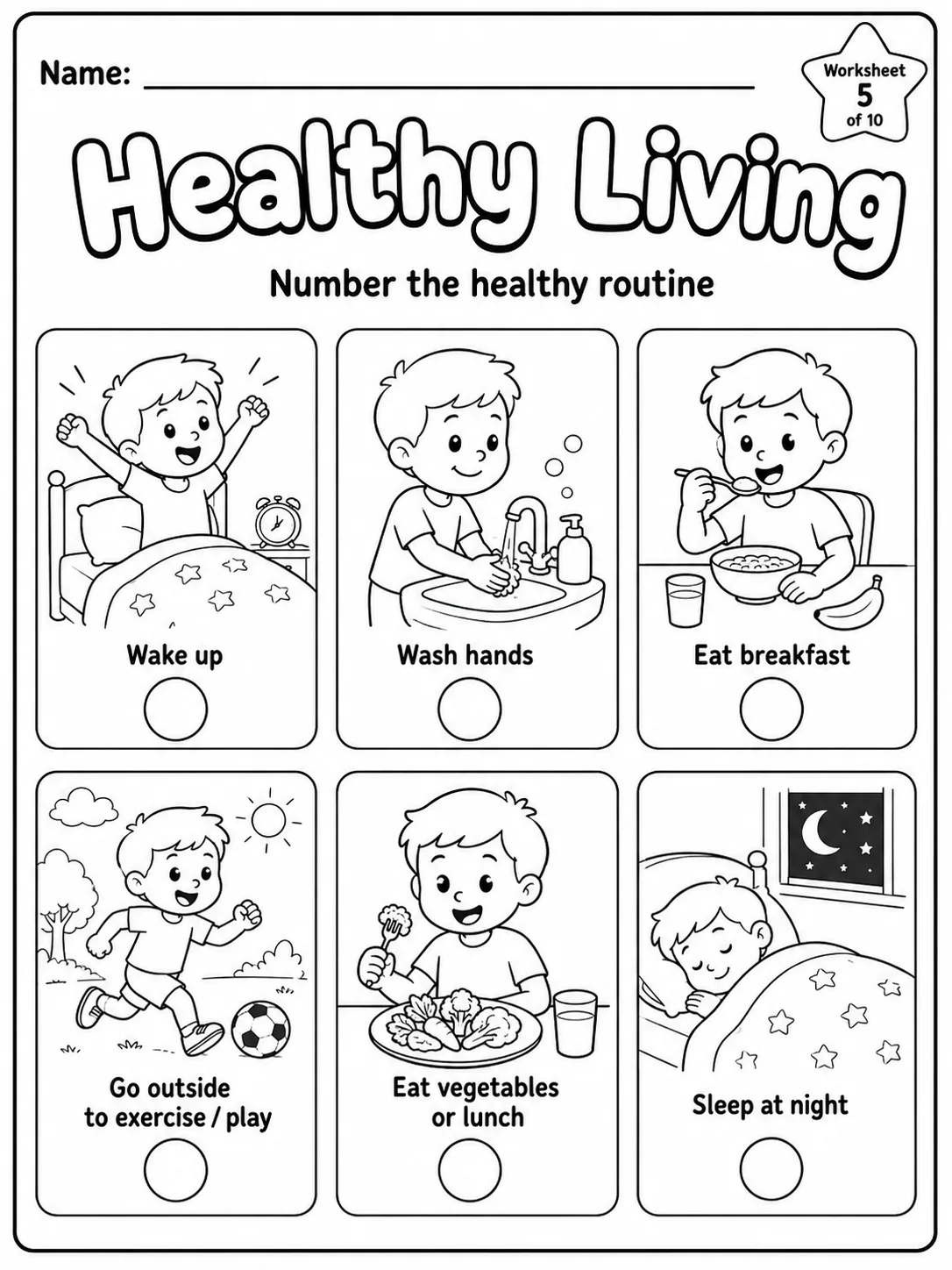 Healthy Living Worksheet Pack page 5 printable worksheet preview