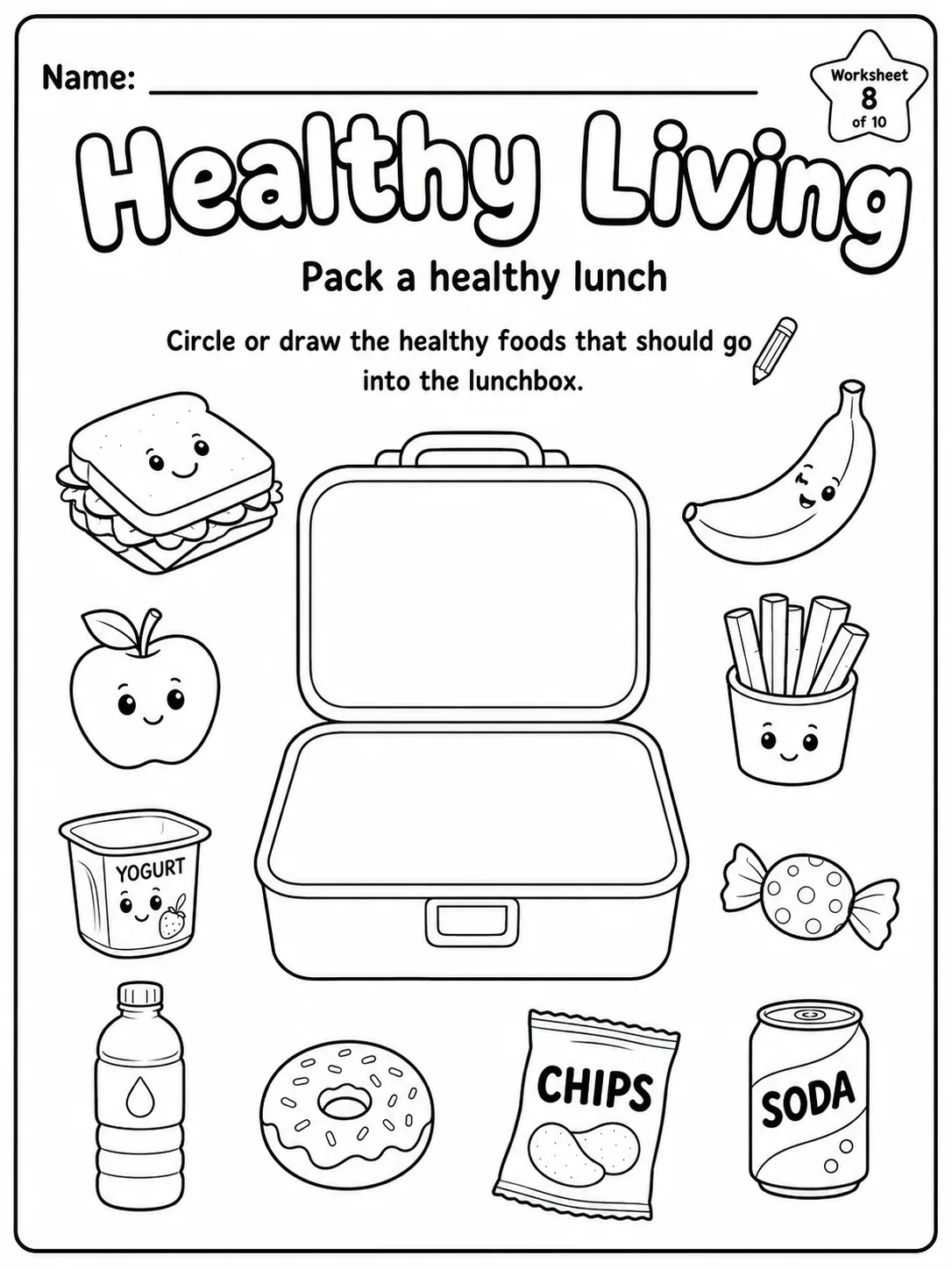 Healthy Living Worksheet Pack page 8 printable worksheet preview