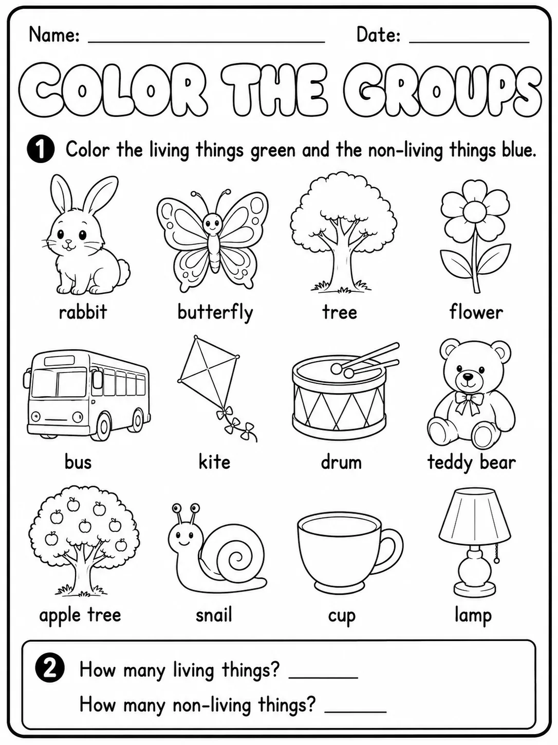 Living or Non-Living? Worksheet Pack page 3 printable worksheet preview