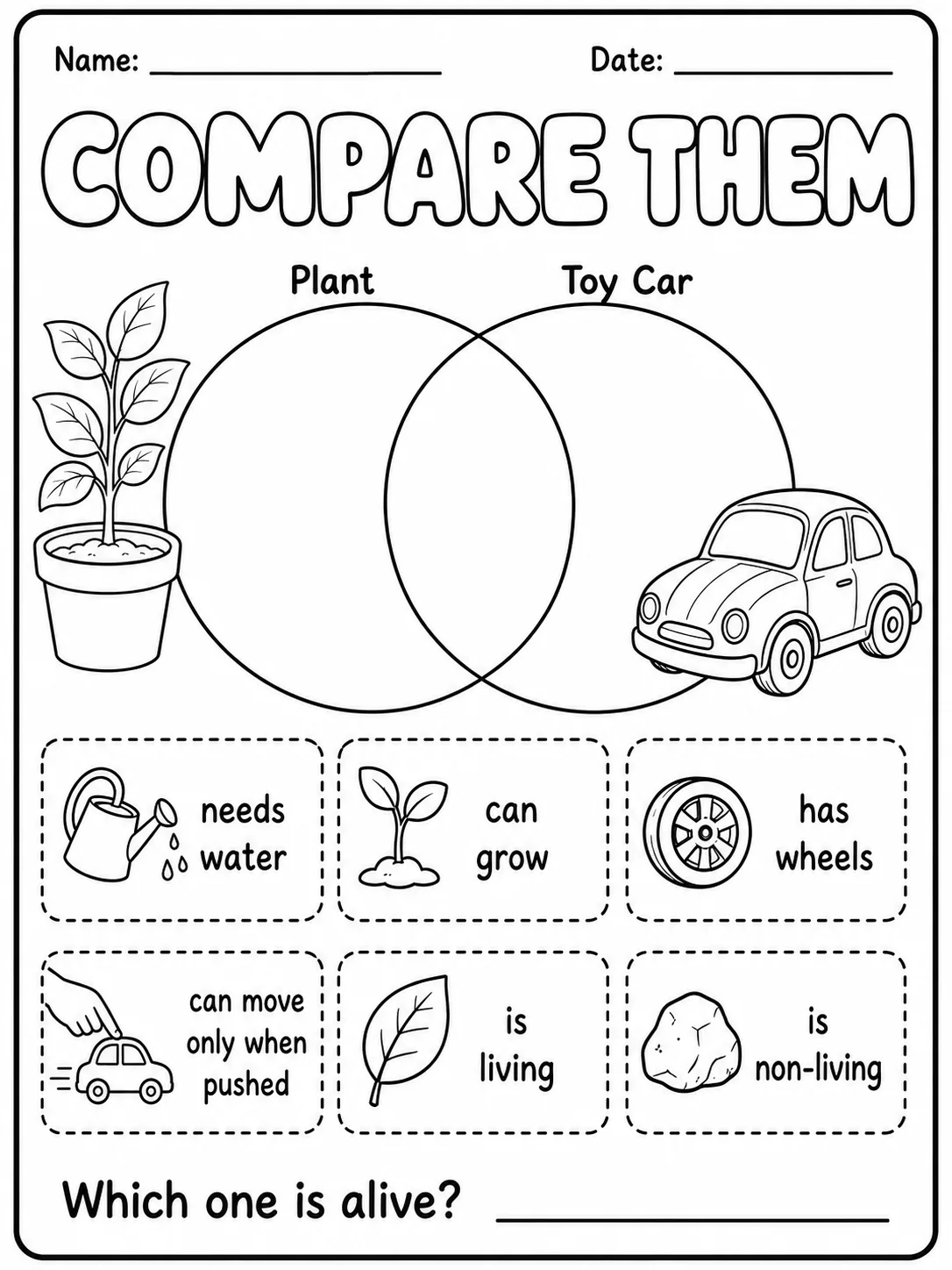 Living or Non-Living? Worksheet Pack page 8 printable worksheet preview