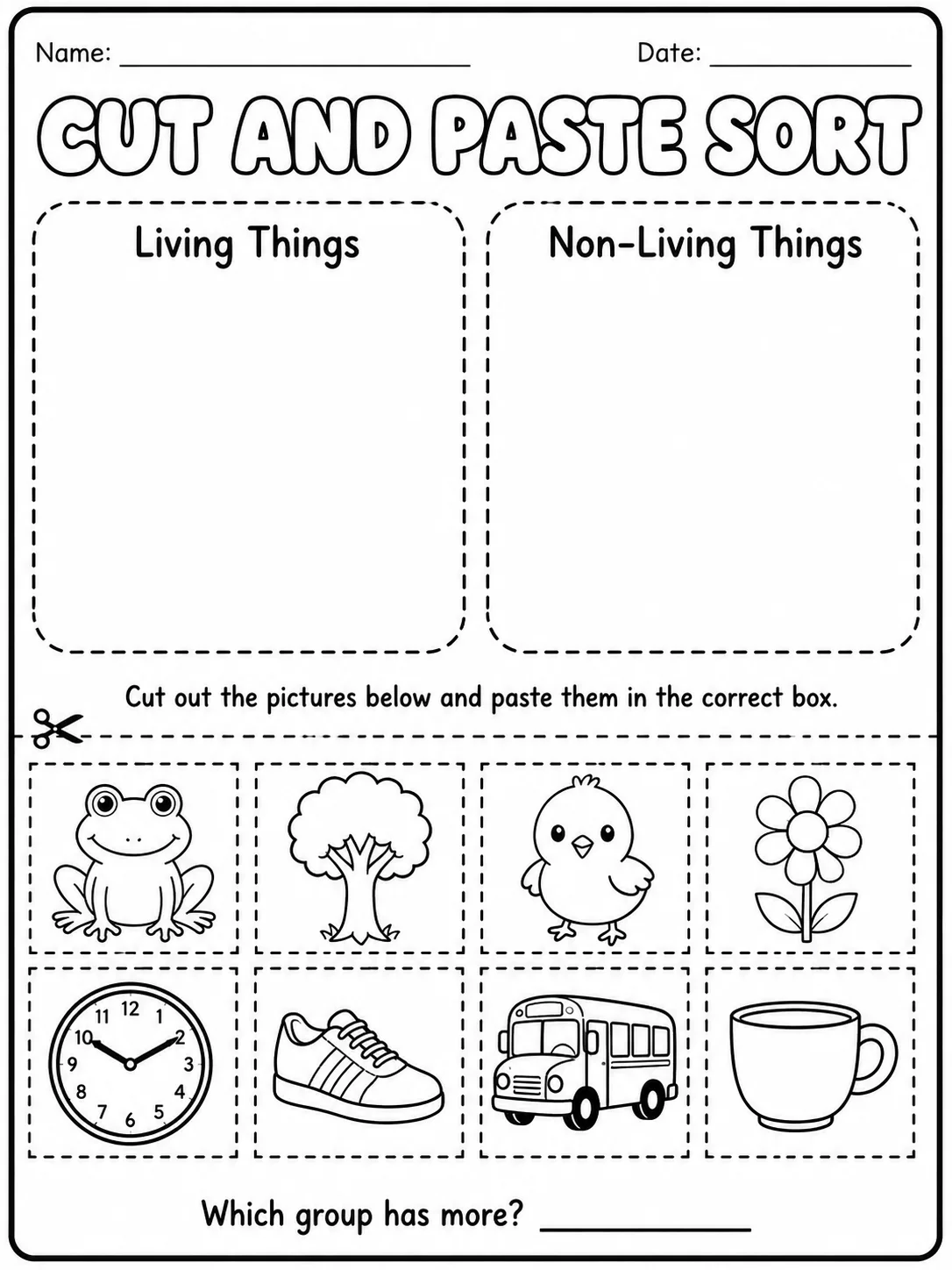 Living or Non-Living? Worksheet Pack page 9 printable worksheet preview