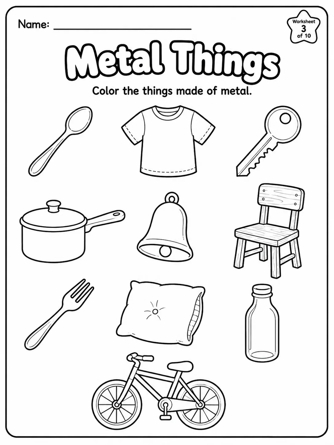 Materials Around Us Worksheet Pack page 3 printable worksheet preview