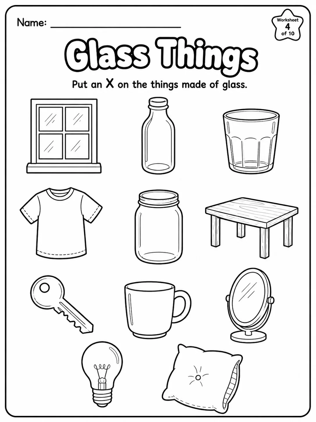 Materials Around Us Worksheet Pack page 4 printable worksheet preview