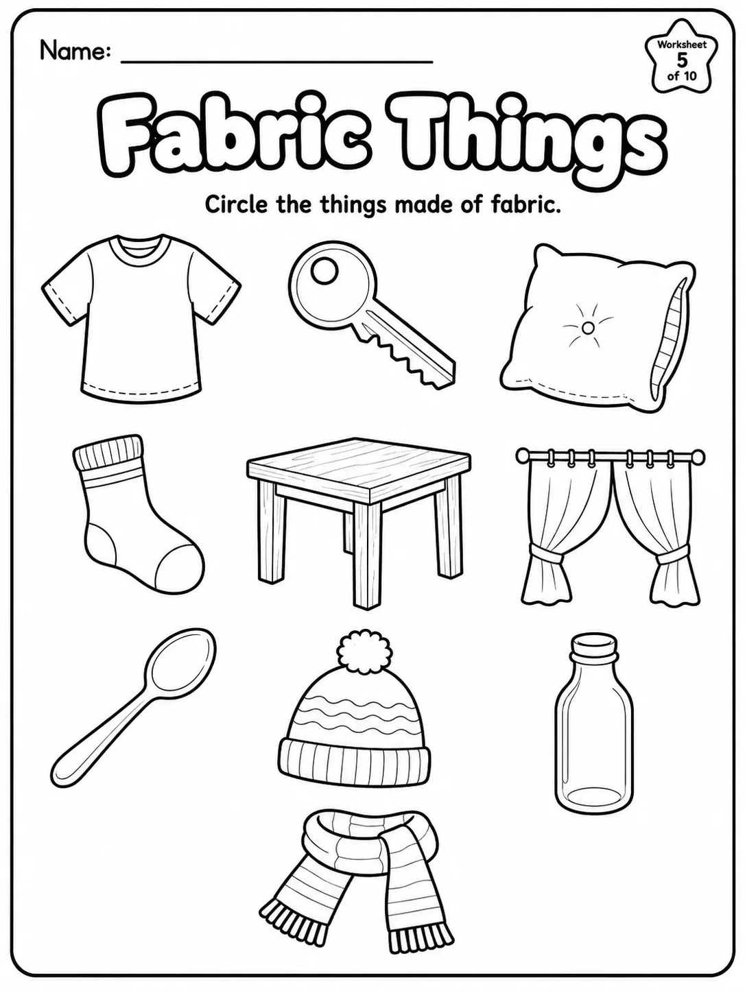 Materials Around Us Worksheet Pack page 5 printable worksheet preview