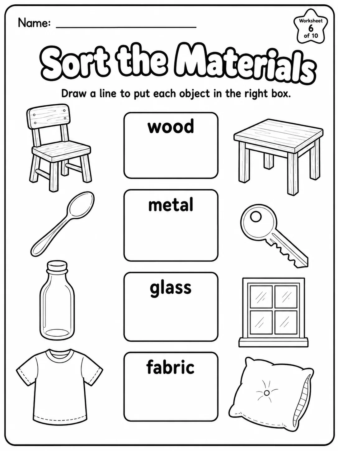 Materials Around Us Worksheet Pack page 6 printable worksheet preview