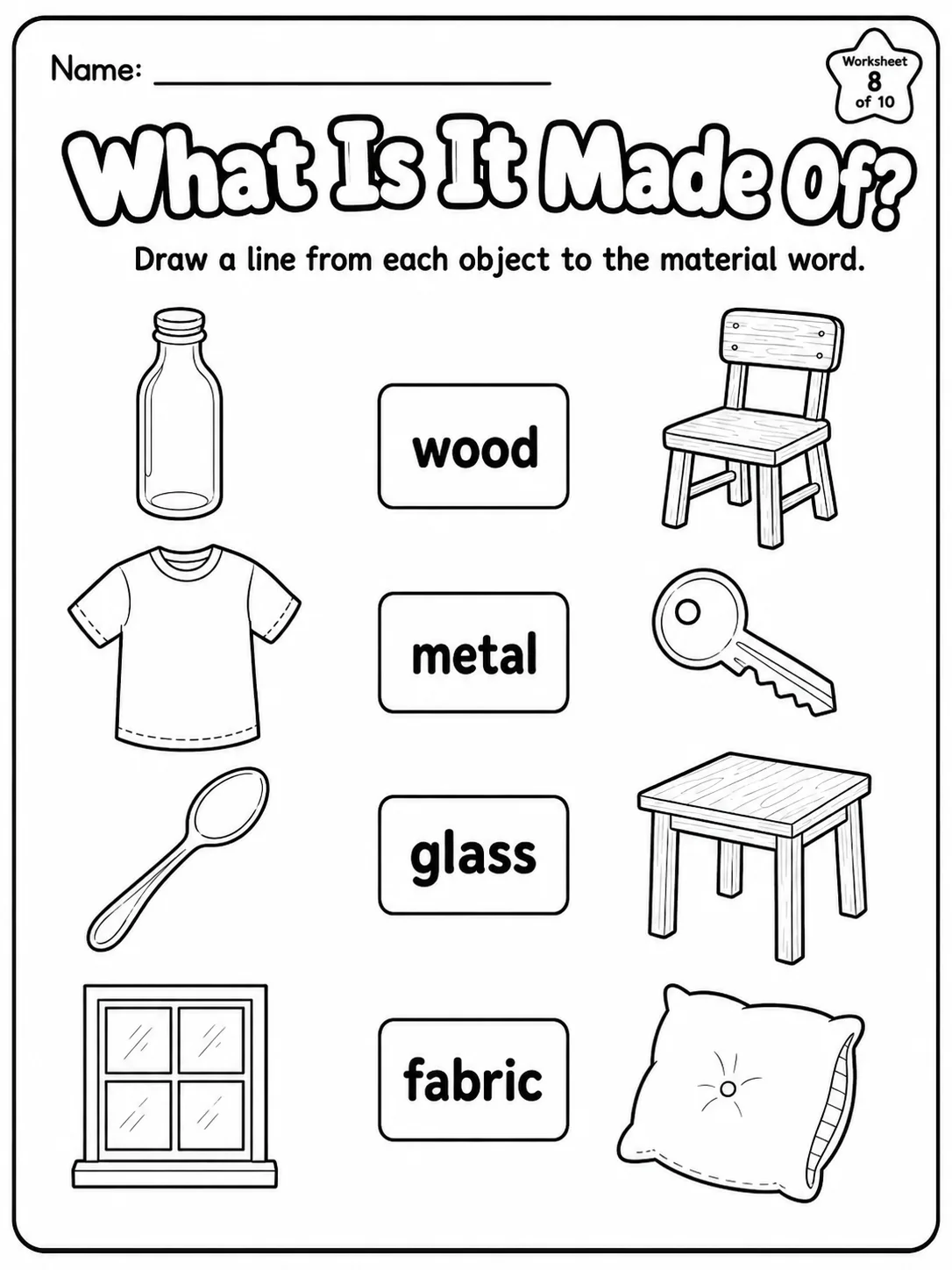 Materials Around Us Worksheet Pack page 8 printable worksheet preview