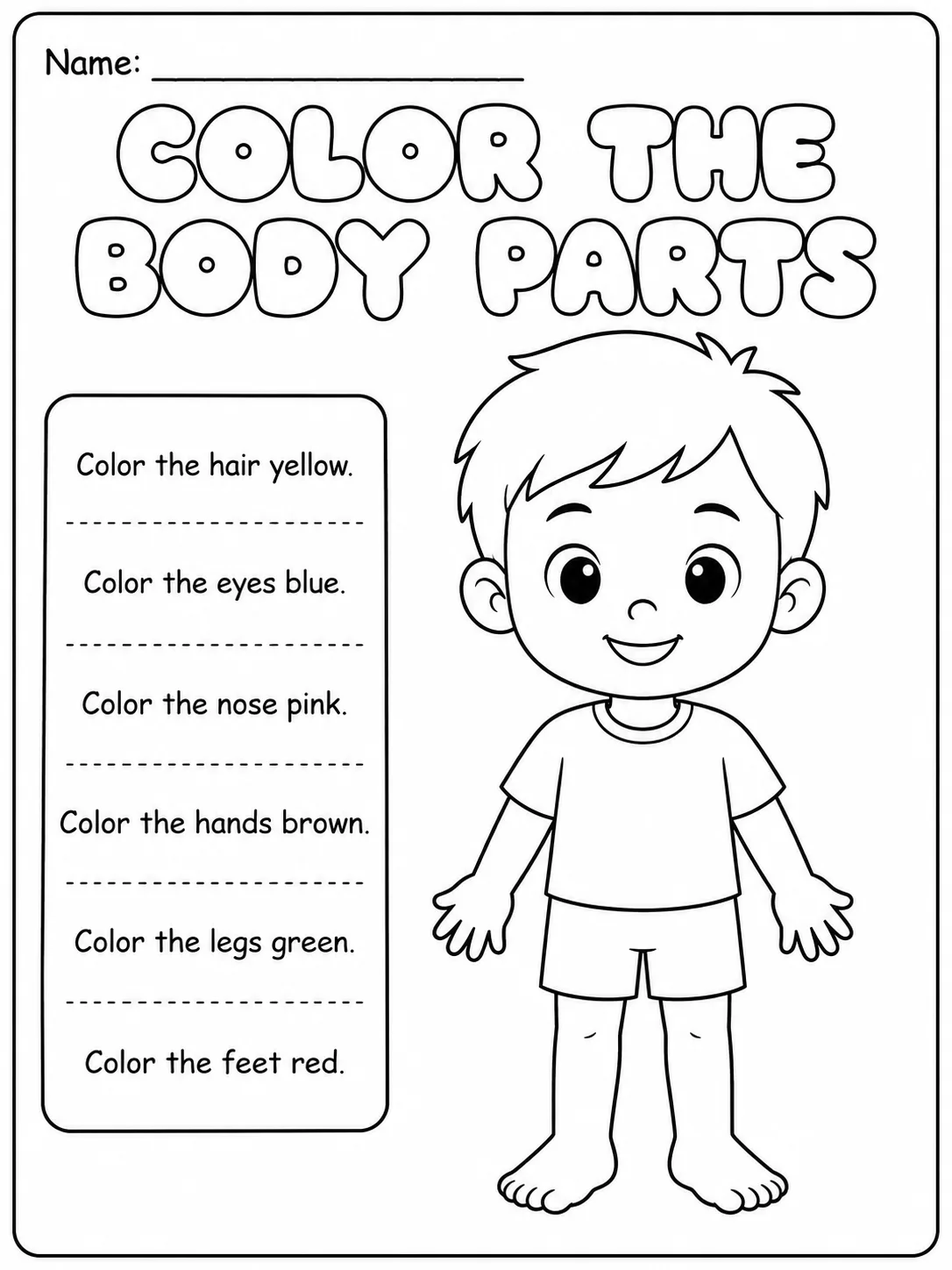 My Body Parts - Trace the Words Worksheet Pack page 4 printable worksheet preview