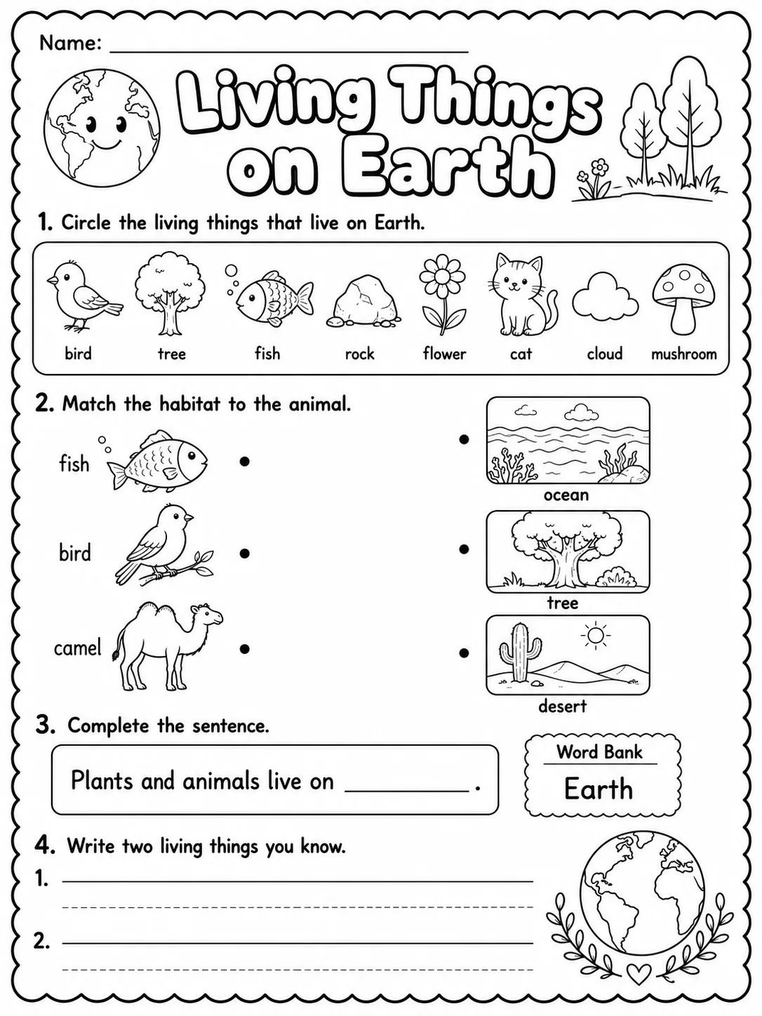 My Planet Earth Worksheet Pack page 6 printable worksheet preview