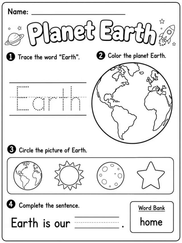Planet Earth Worksheet Pack
