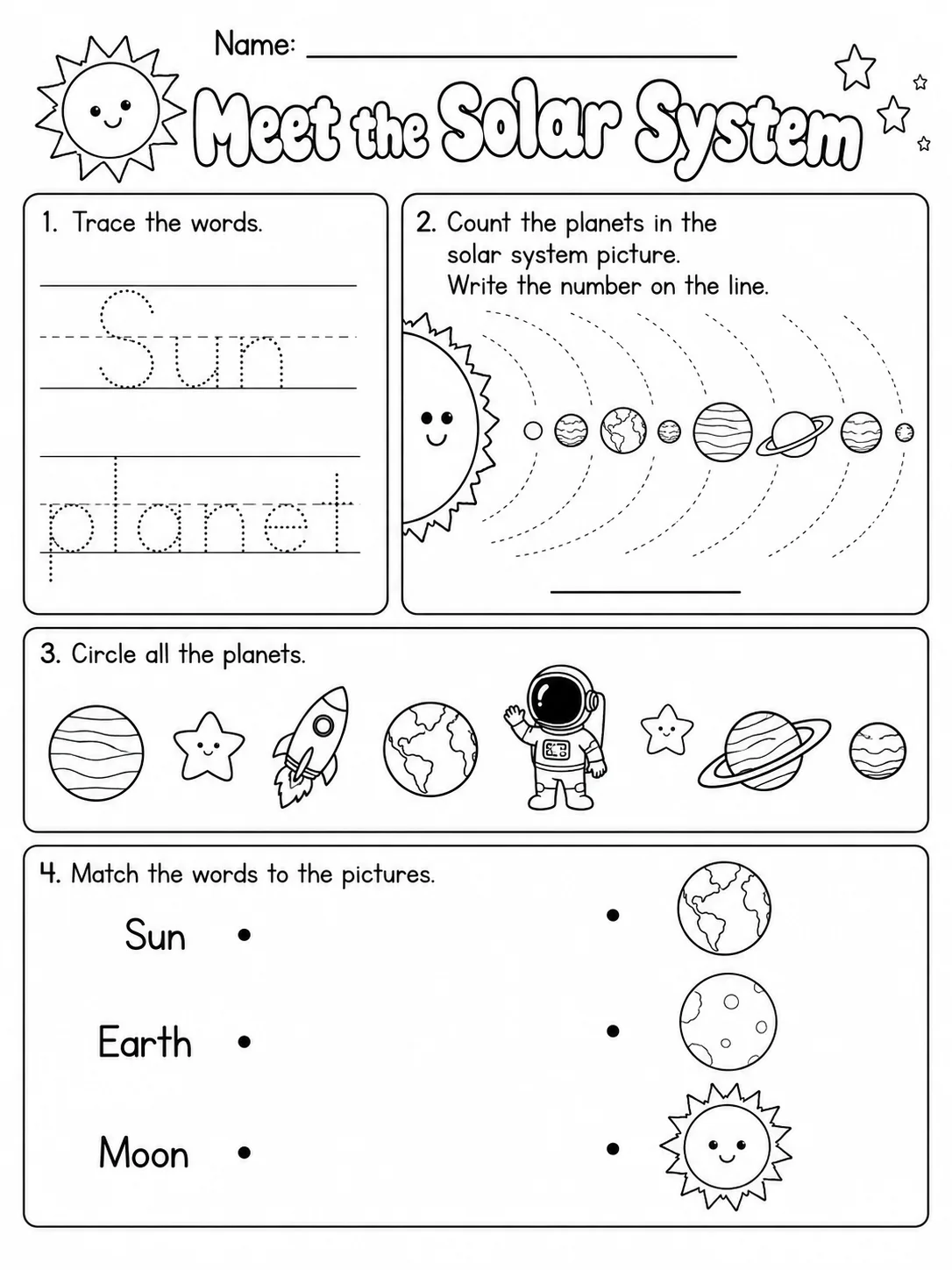 Planet Earth Worksheet Pack page 3 printable worksheet preview