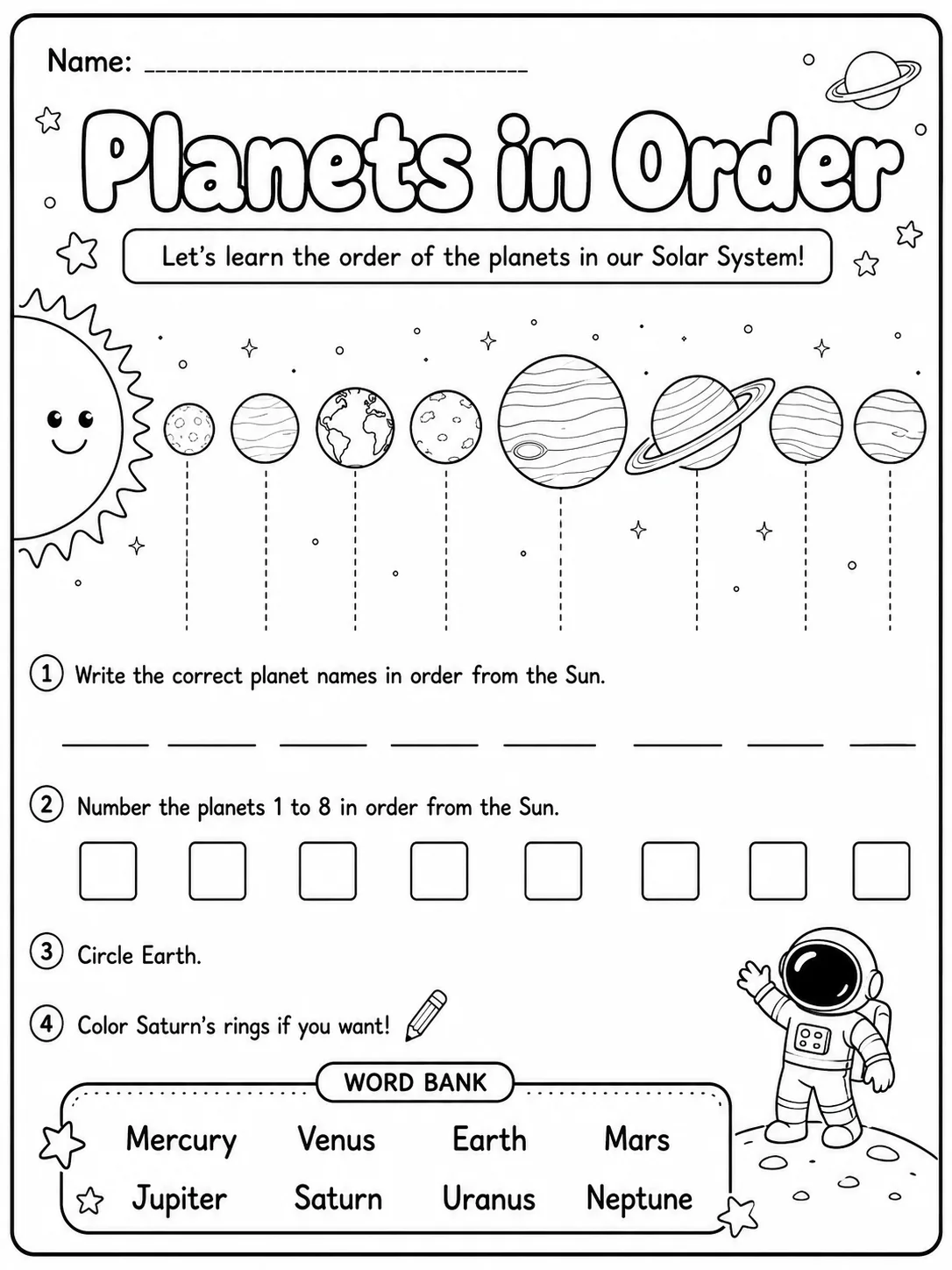 Planet Earth Worksheet Pack page 5 printable worksheet preview