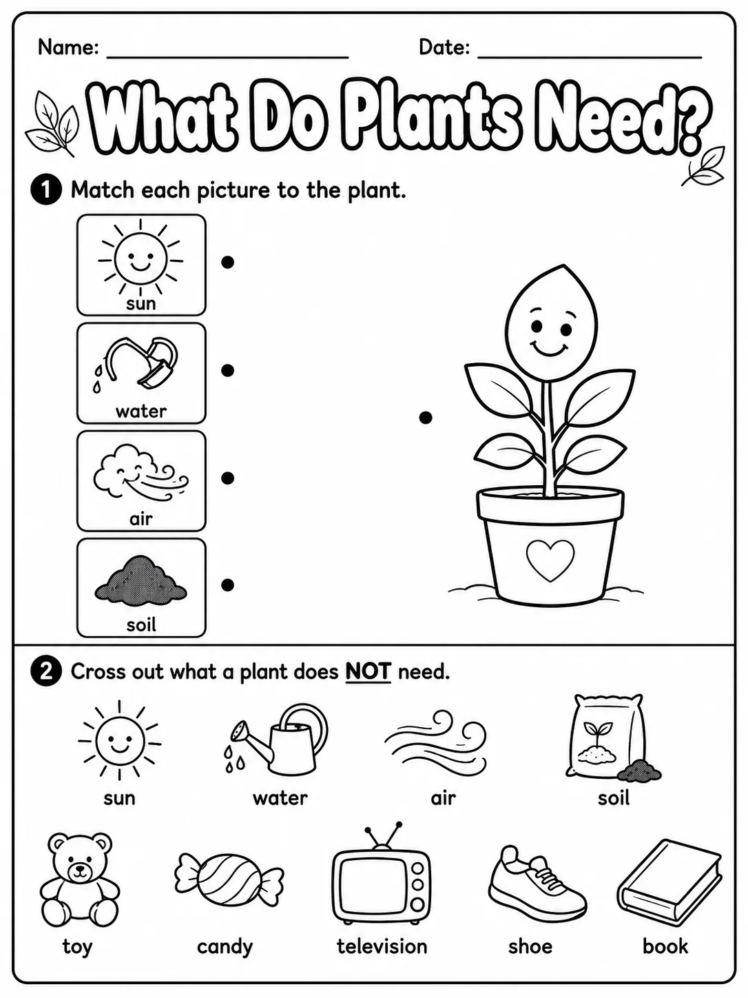 Plants Around Us Worksheet Pack page 3 printable worksheet preview