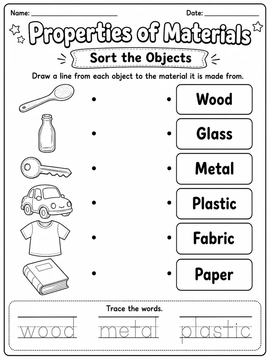 Properties of Materials Worksheet Pack 10 printable pages preview from KiwiBee