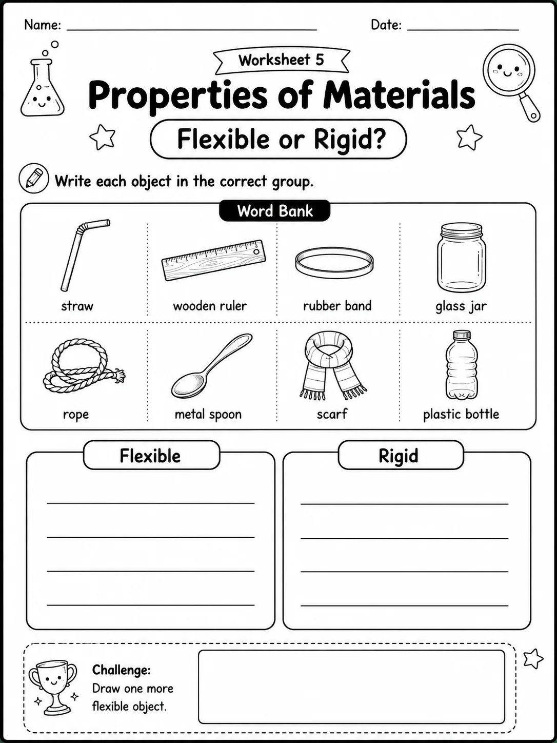 Properties of Materials Worksheet Pack page 5 printable worksheet preview