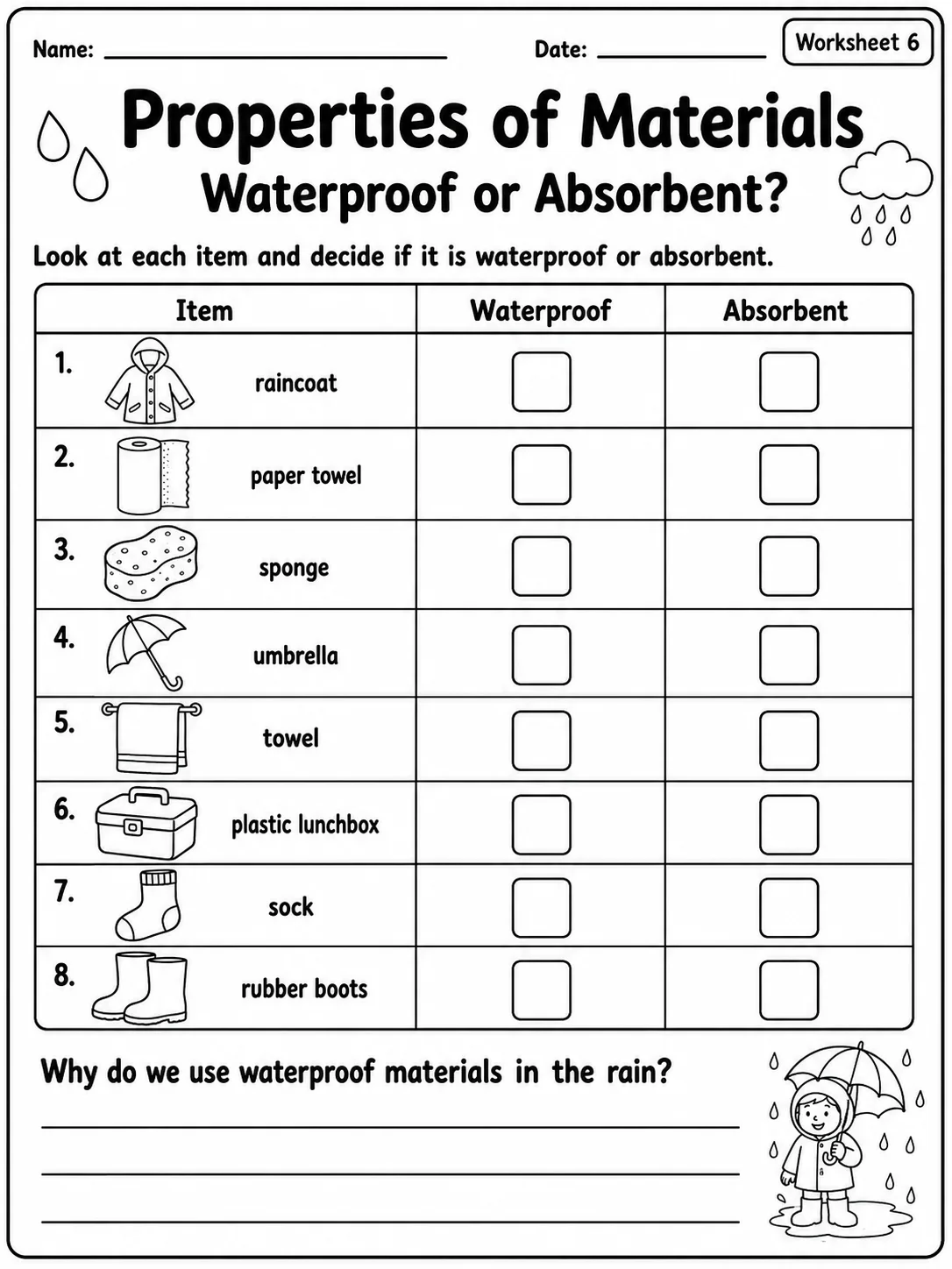 Properties of Materials Worksheet Pack page 6 printable worksheet preview