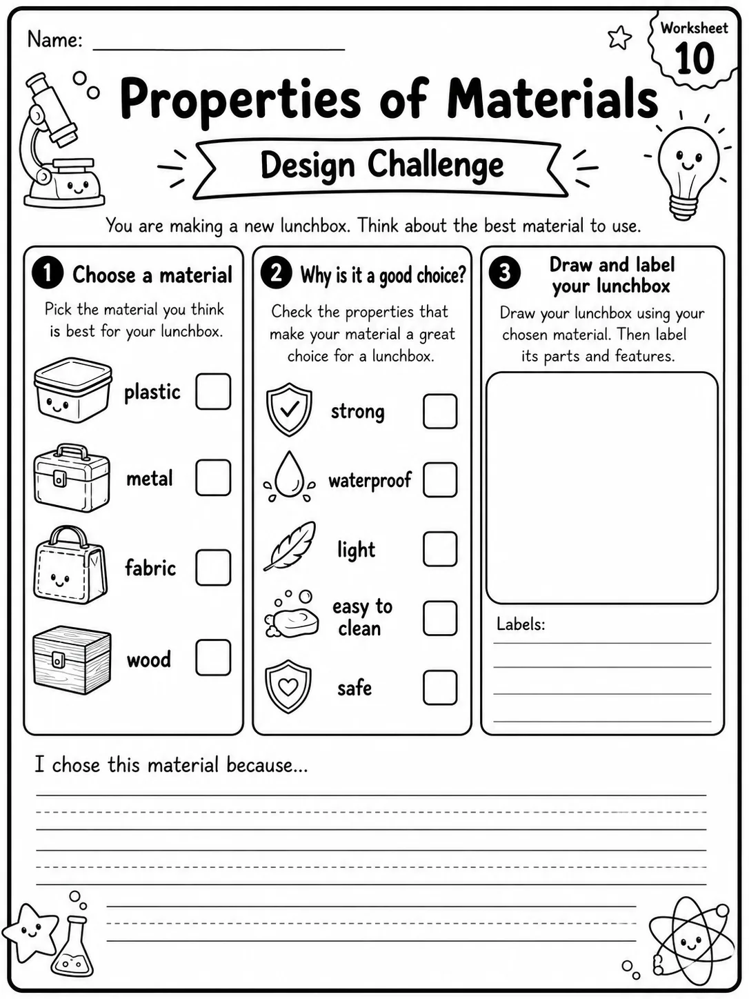 Properties of Materials Worksheet Pack page 10 printable worksheet preview