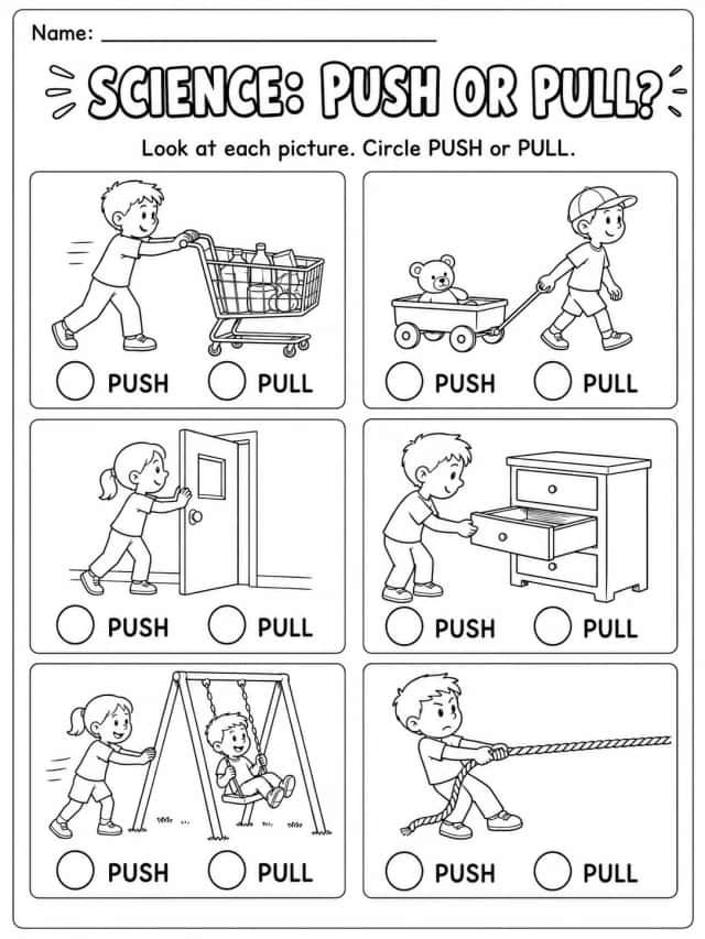 Push or Pull? Worksheet Pack