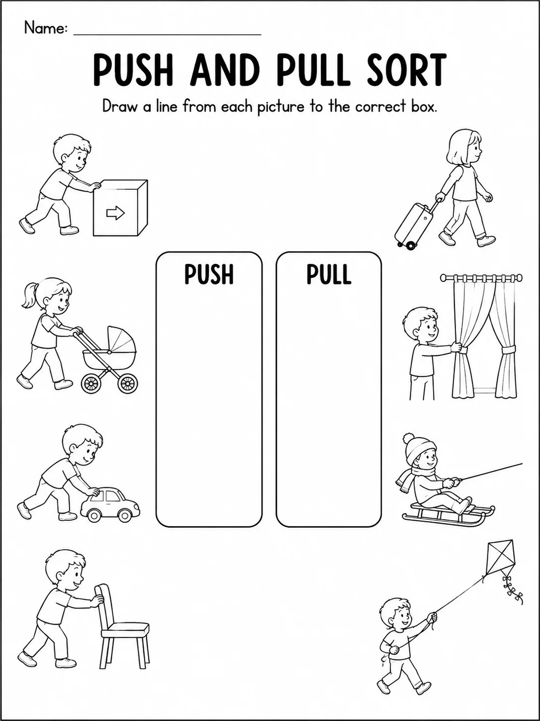 Push or Pull? Worksheet Pack page 2 printable worksheet preview