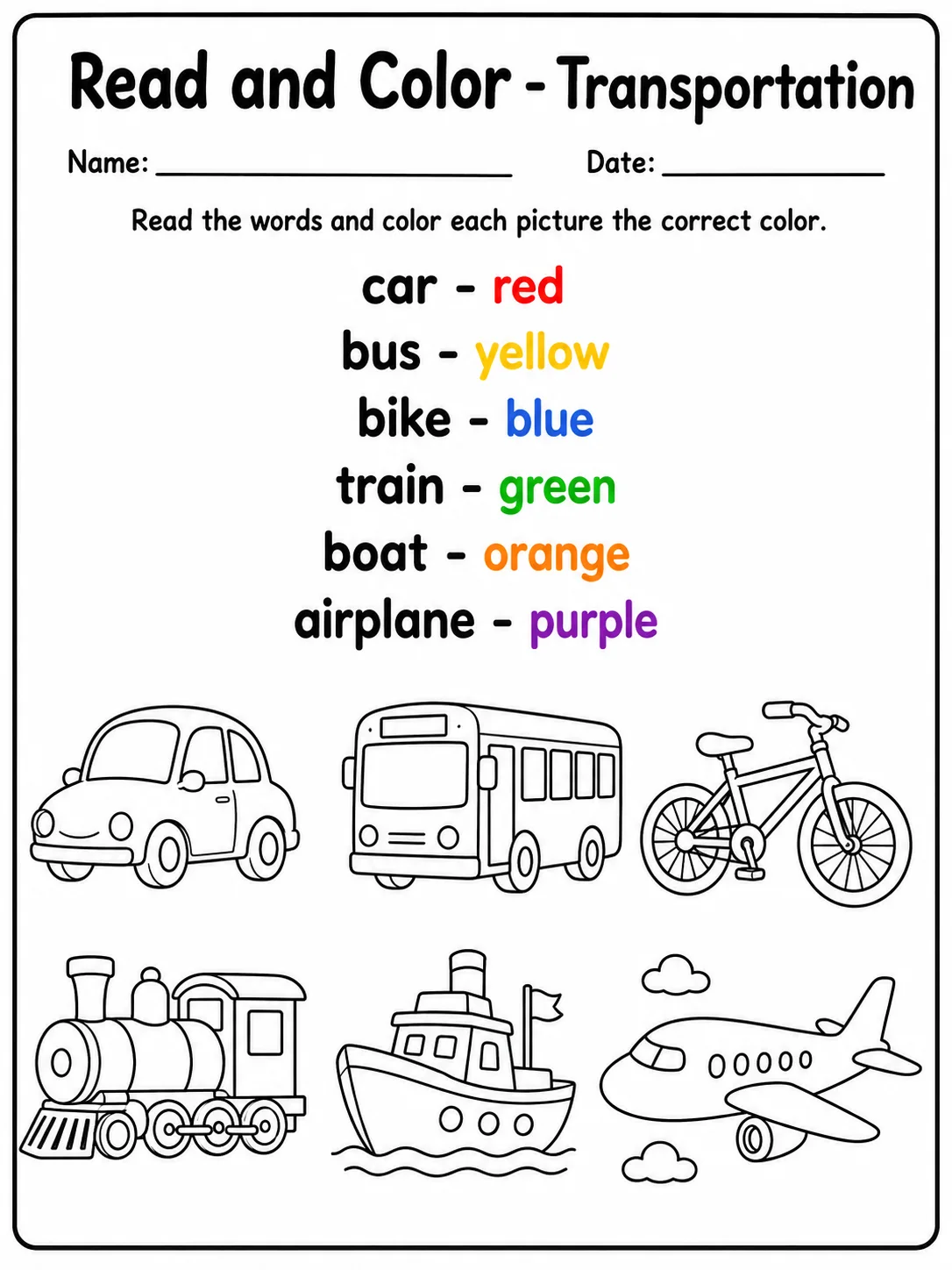 Read and Color - Farm Animals Worksheet Pack 10 printable pages preview from KiwiBee