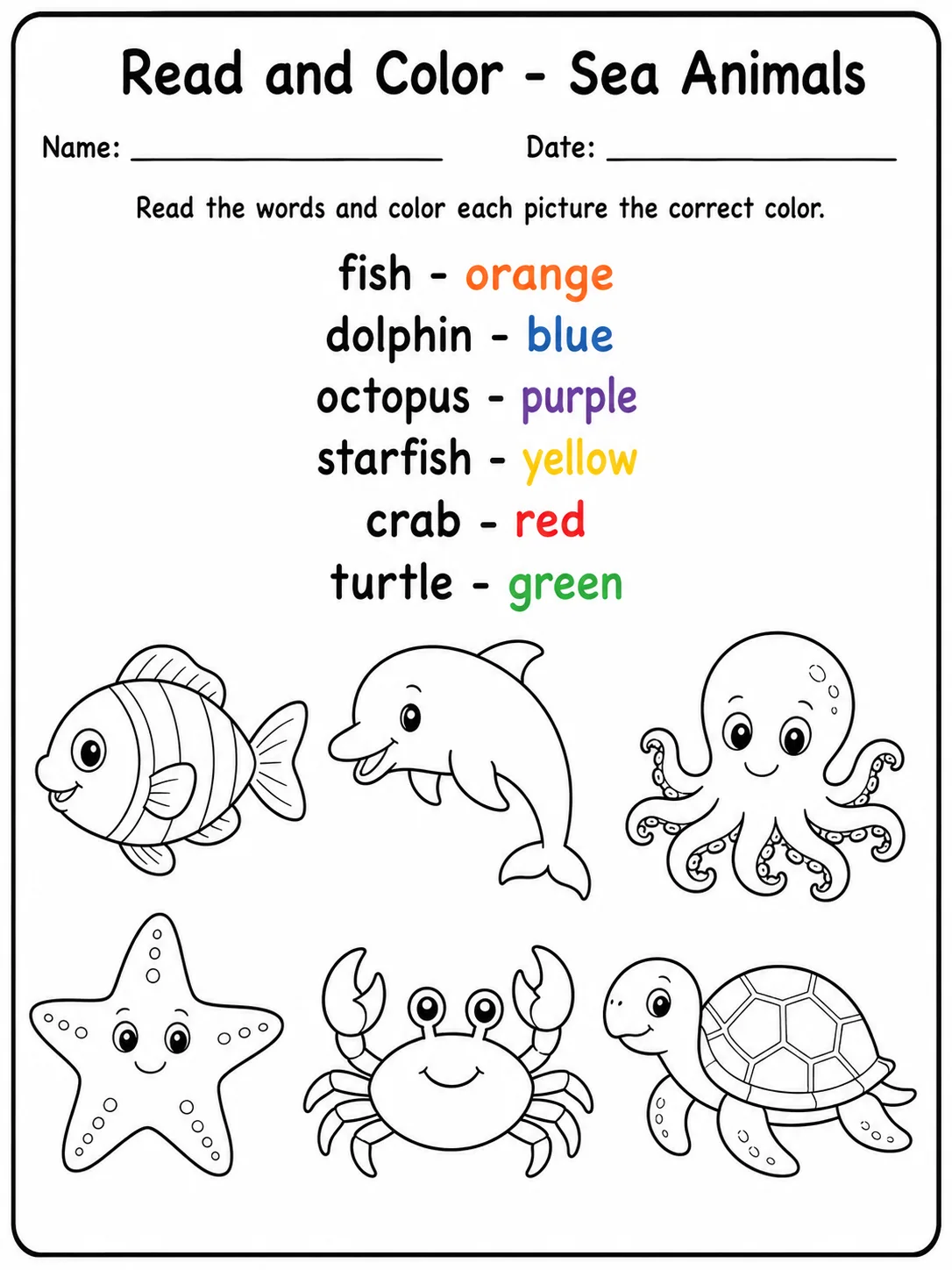 Read and Color - Farm Animals Worksheet Pack page 4 printable worksheet preview