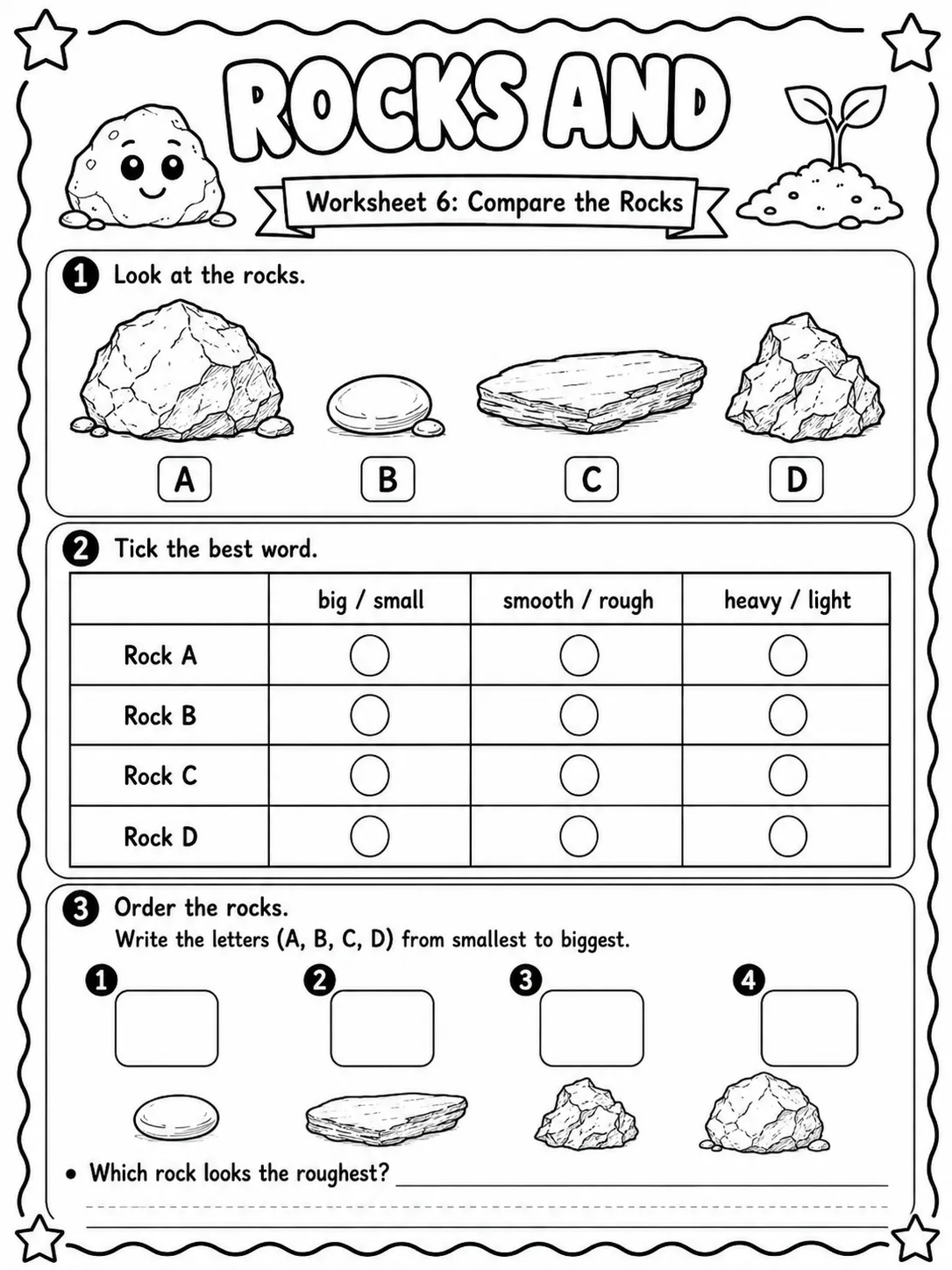 Rocks and Soil Worksheet Pack page 6 printable worksheet preview