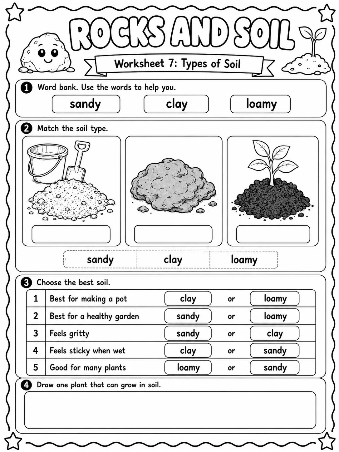 Rocks and Soil Worksheet Pack page 7 printable worksheet preview