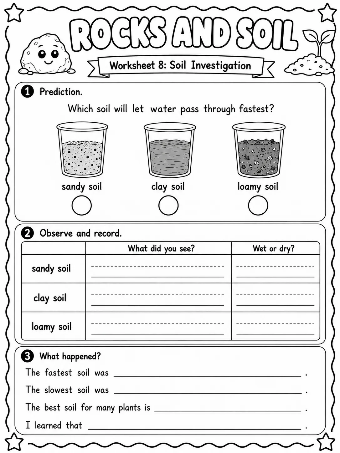 Rocks and Soil Worksheet Pack page 8 printable worksheet preview