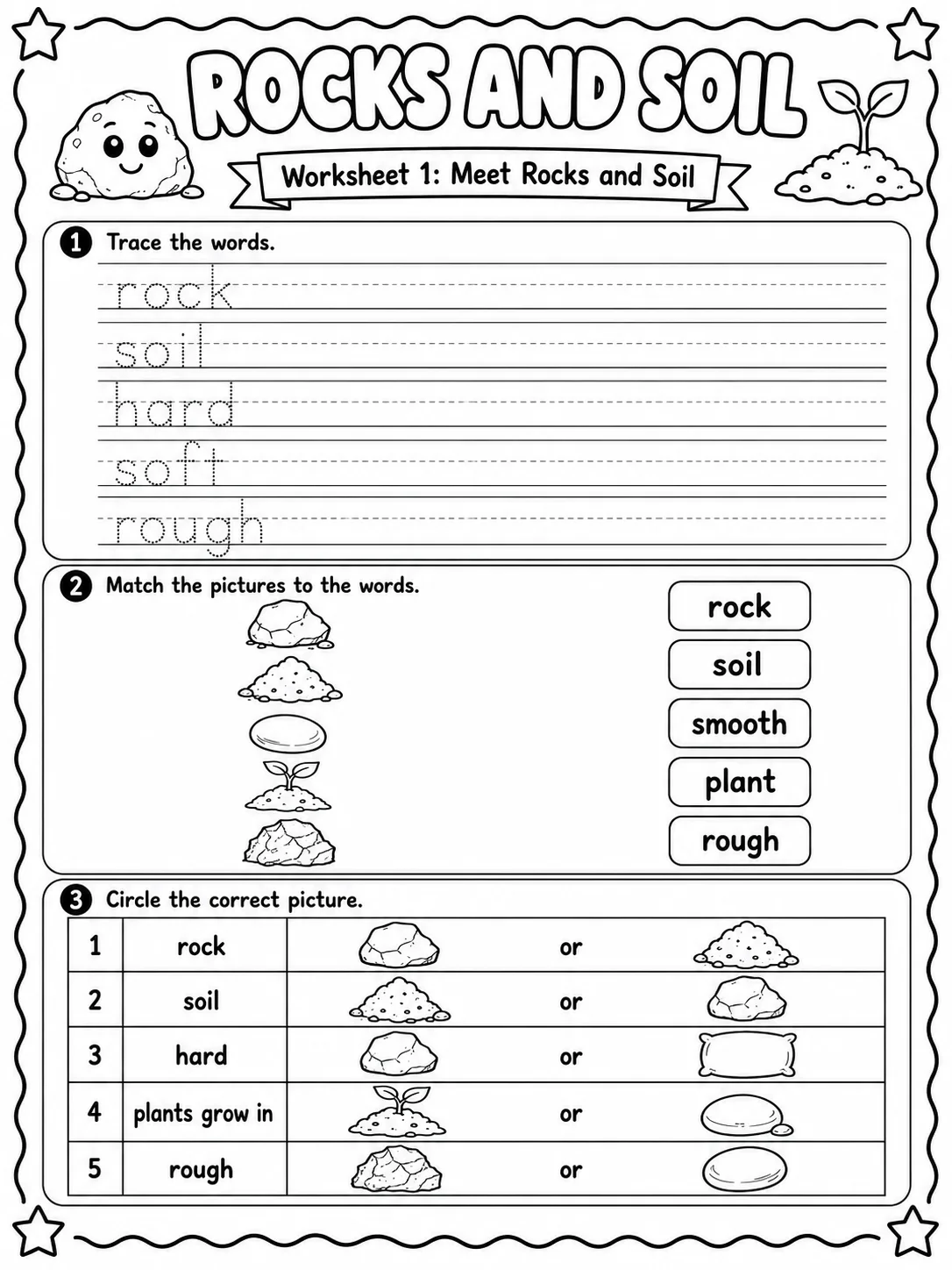 Rocks and Soil Worksheet Pack - Set 2 10 printable pages preview from KiwiBee
