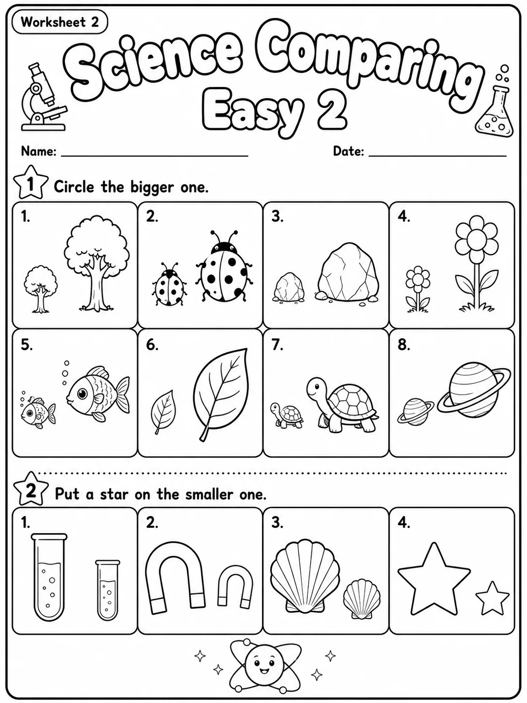 Science Comparing Easy I Worksheet Pack - Set 2 page 2 printable worksheet preview