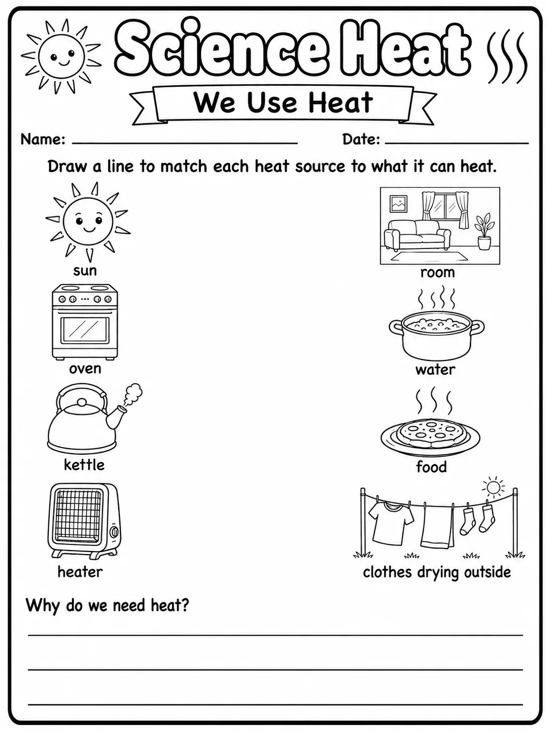 Science Heat Hot Things Worksheet Pack - Set 2 page 4 printable worksheet preview
