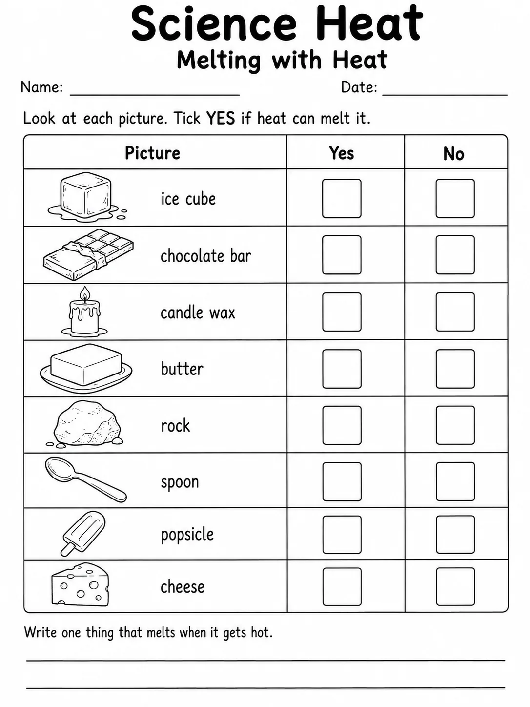 Science Heat Hot Things Worksheet Pack - Set 2 page 5 printable worksheet preview