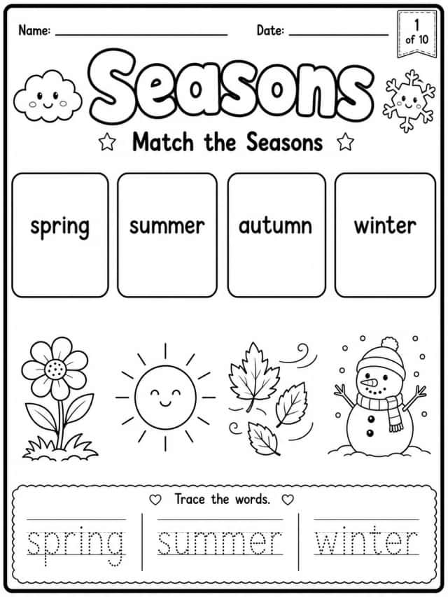 Seasons Worksheet Pack - Set 2