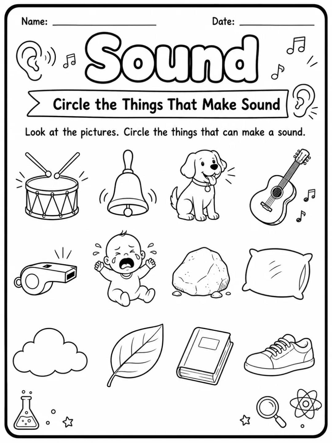 Sound Loud or Soft? Worksheet Pack 10 printable pages preview from KiwiBee