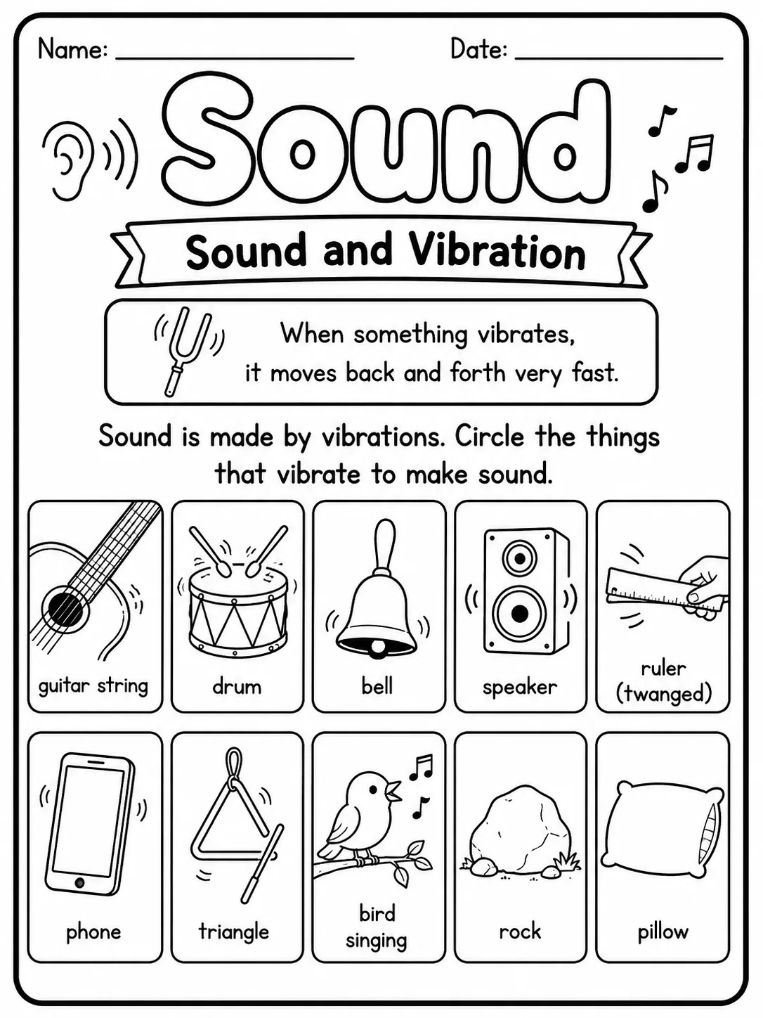 Sound Loud or Soft? Worksheet Pack page 5 printable worksheet preview