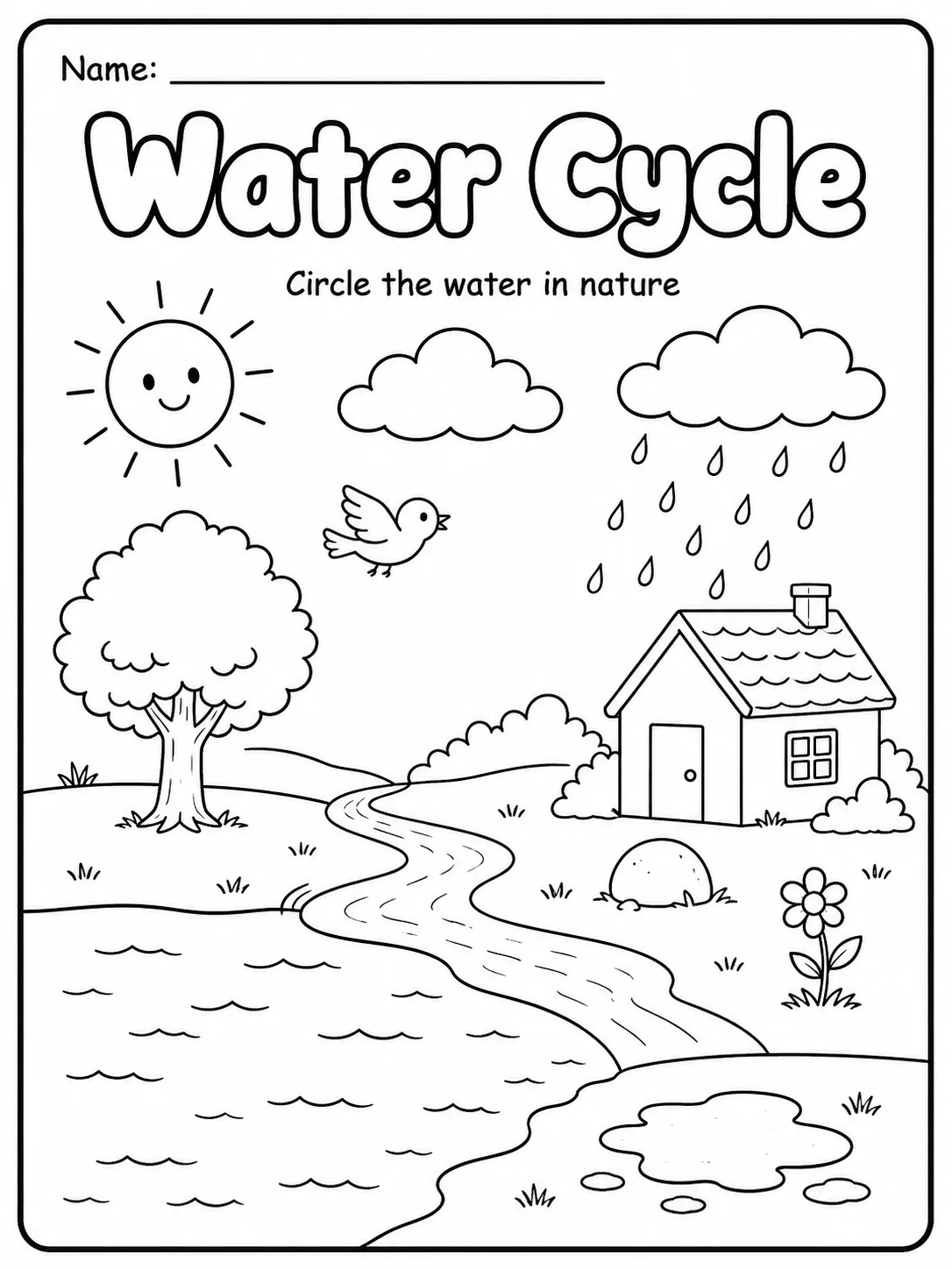 Grade 2 Water Cycle and Grammar Practice Worksheet Pack printable preview from KiwiBee