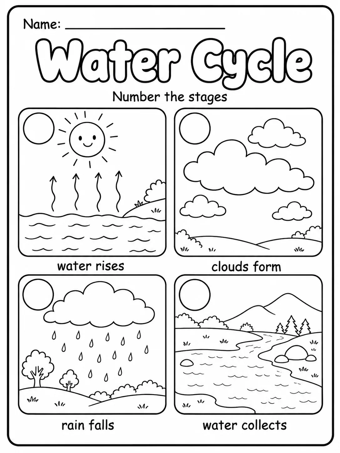 Water Cycle Worksheet Pack page 3 printable worksheet preview