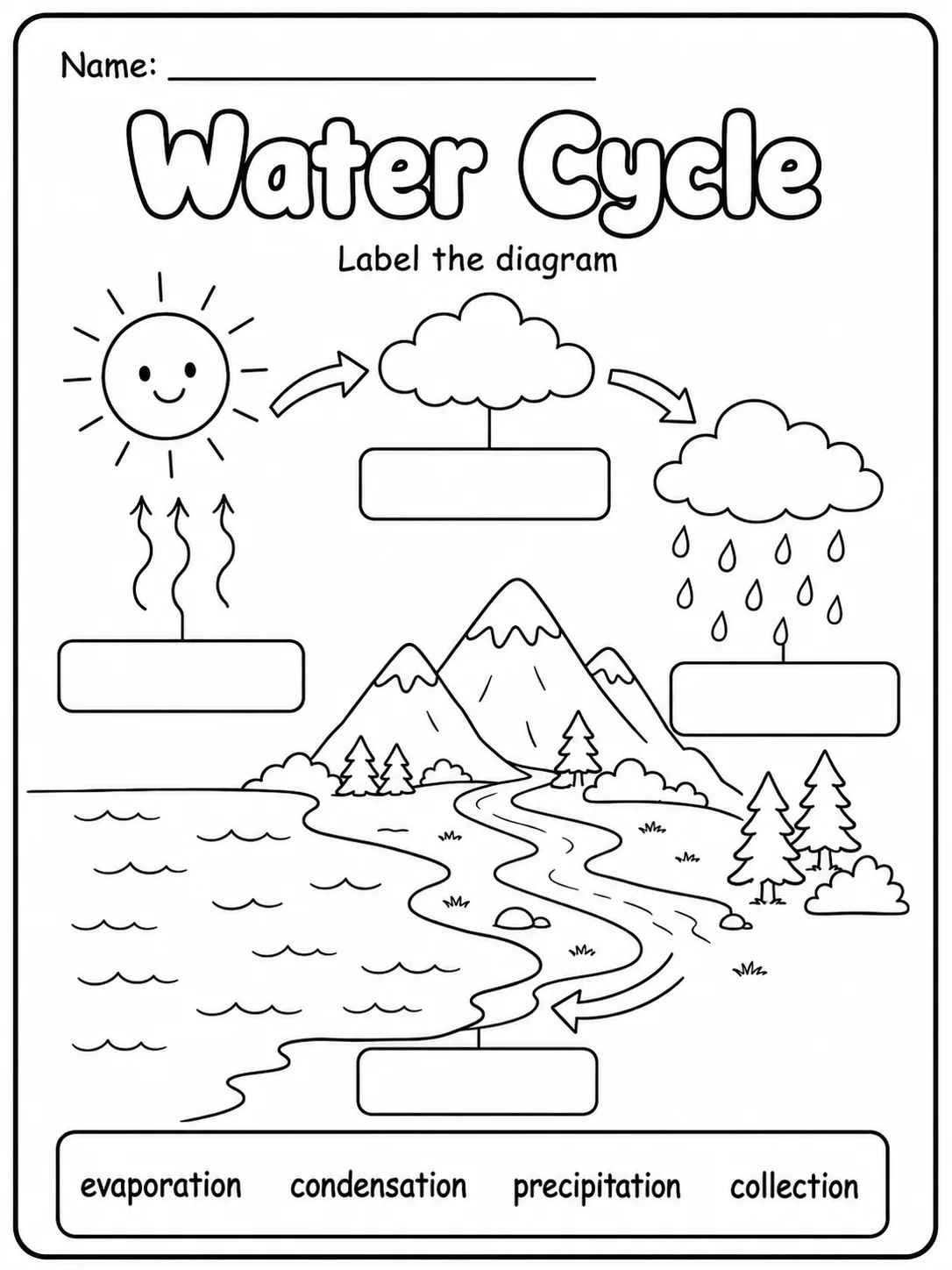 Water Cycle Worksheet Pack page 4 printable worksheet preview