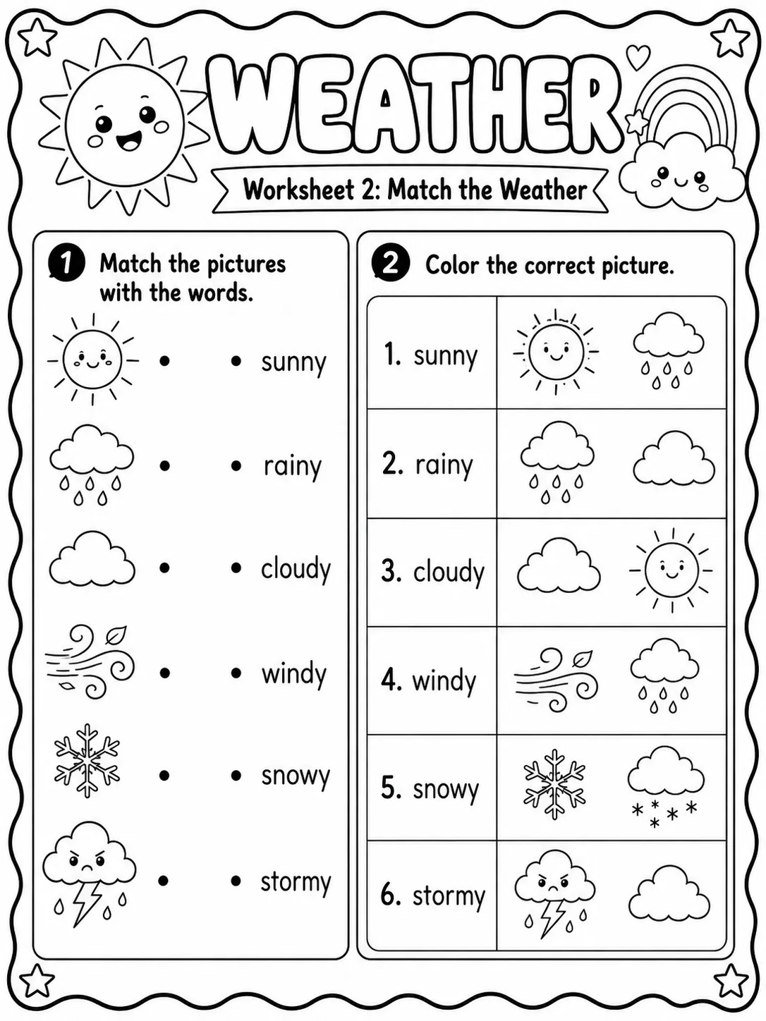 Weather Worksheet Pack - Set 2 page 2 printable worksheet preview