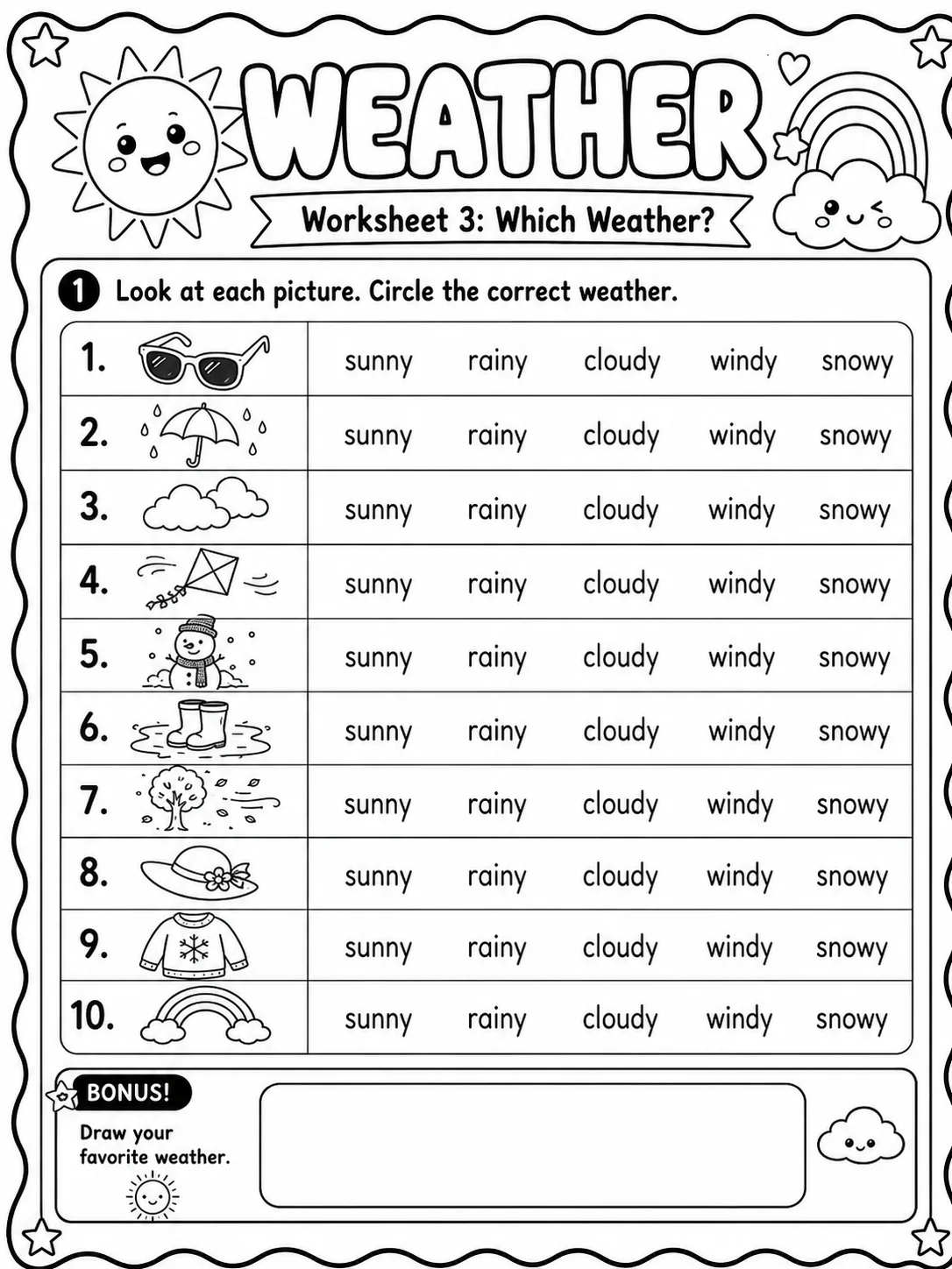 Weather Worksheet Pack - Set 2 page 3 printable worksheet preview
