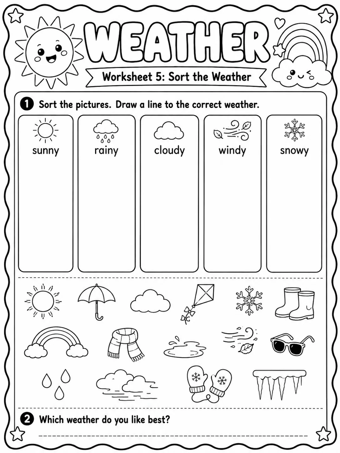 Weather Worksheet Pack - Set 2 page 5 printable worksheet preview