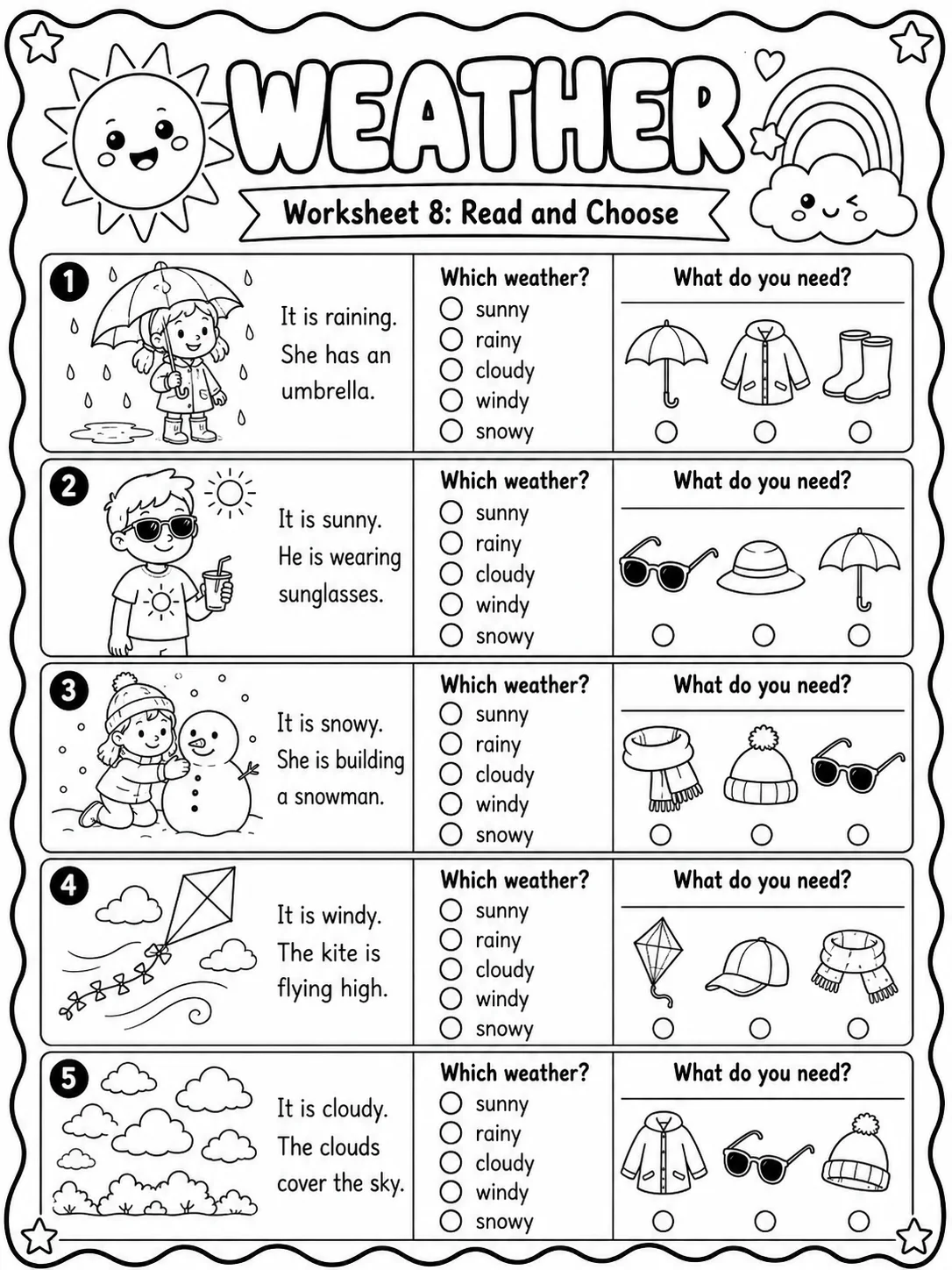 Weather Worksheet Pack - Set 2 page 8 printable worksheet preview