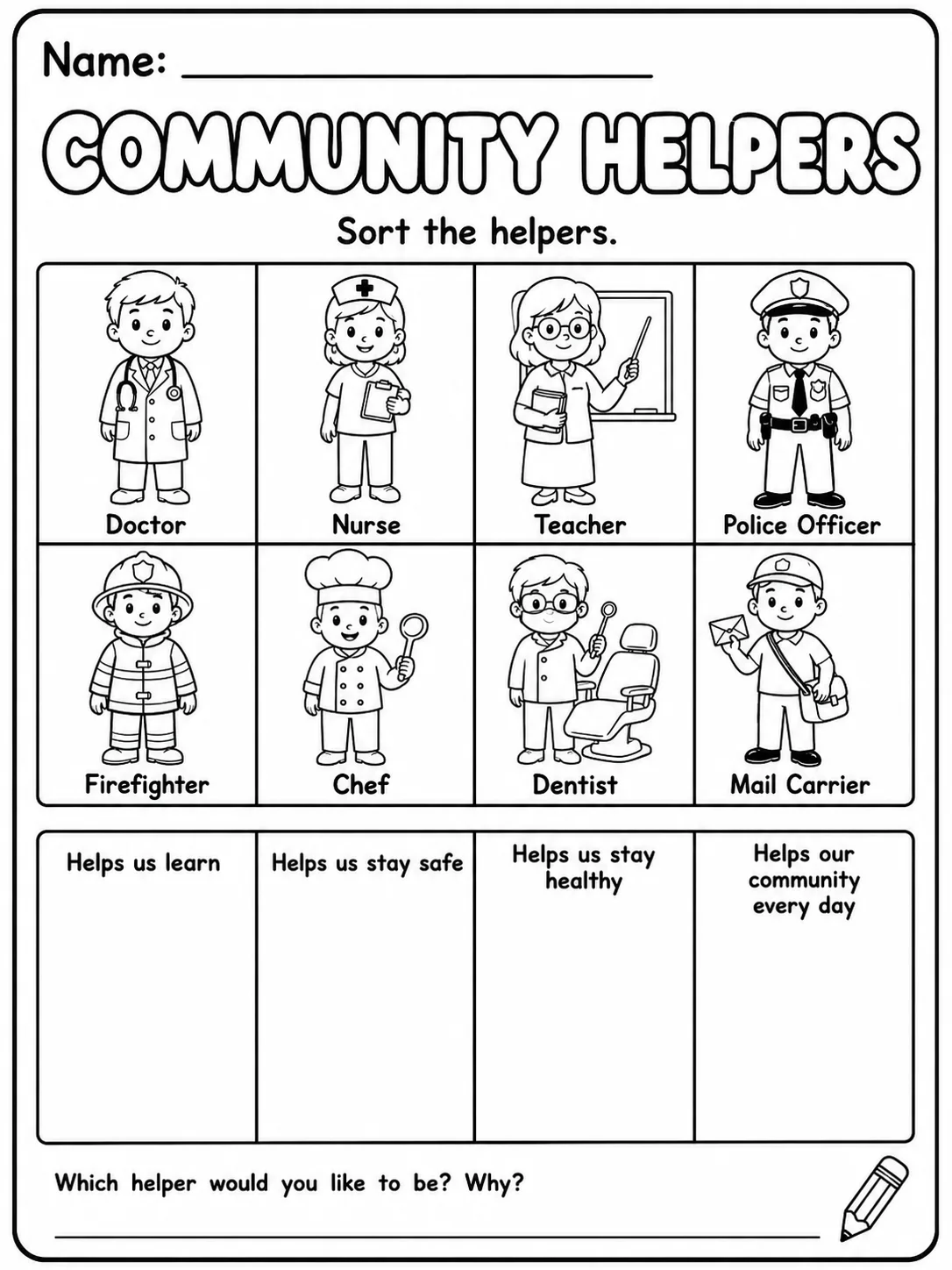 Community Helpers Worksheet Pack page 8 printable worksheet preview