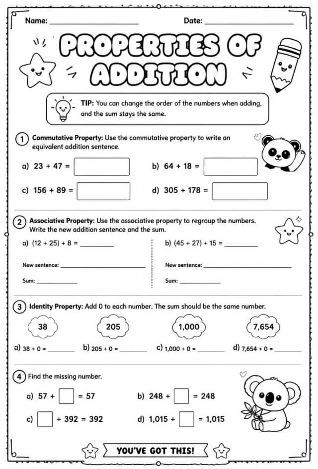 Properties of addition