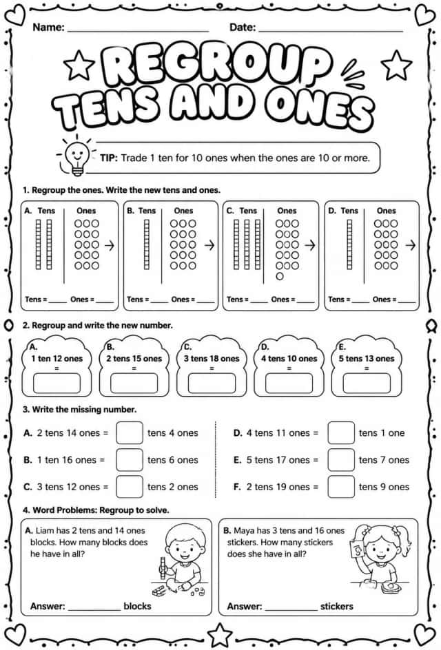 Regroup tens and ones