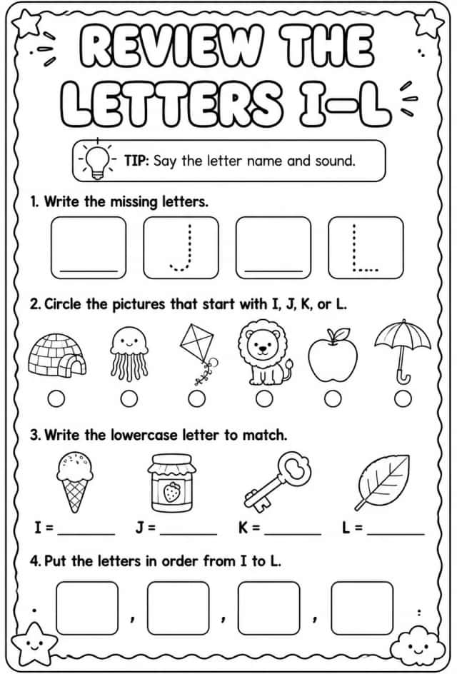 Review the letters I–L