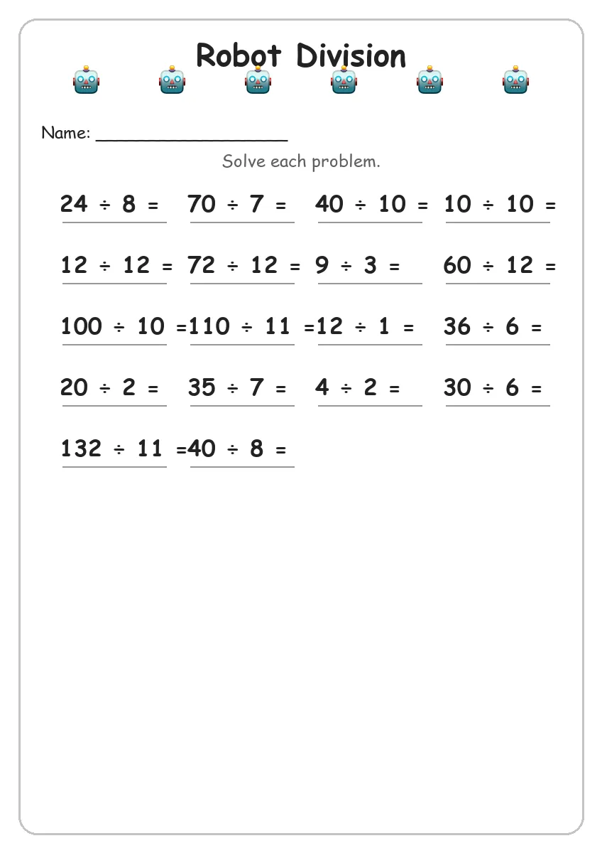 Robot Division (Grade 4)