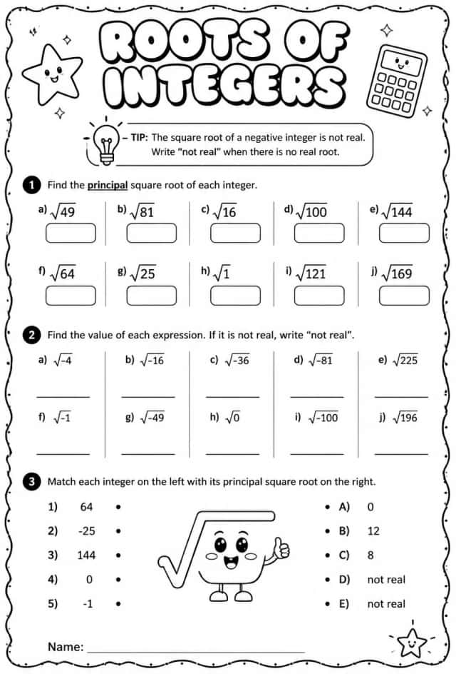 Roots of integers